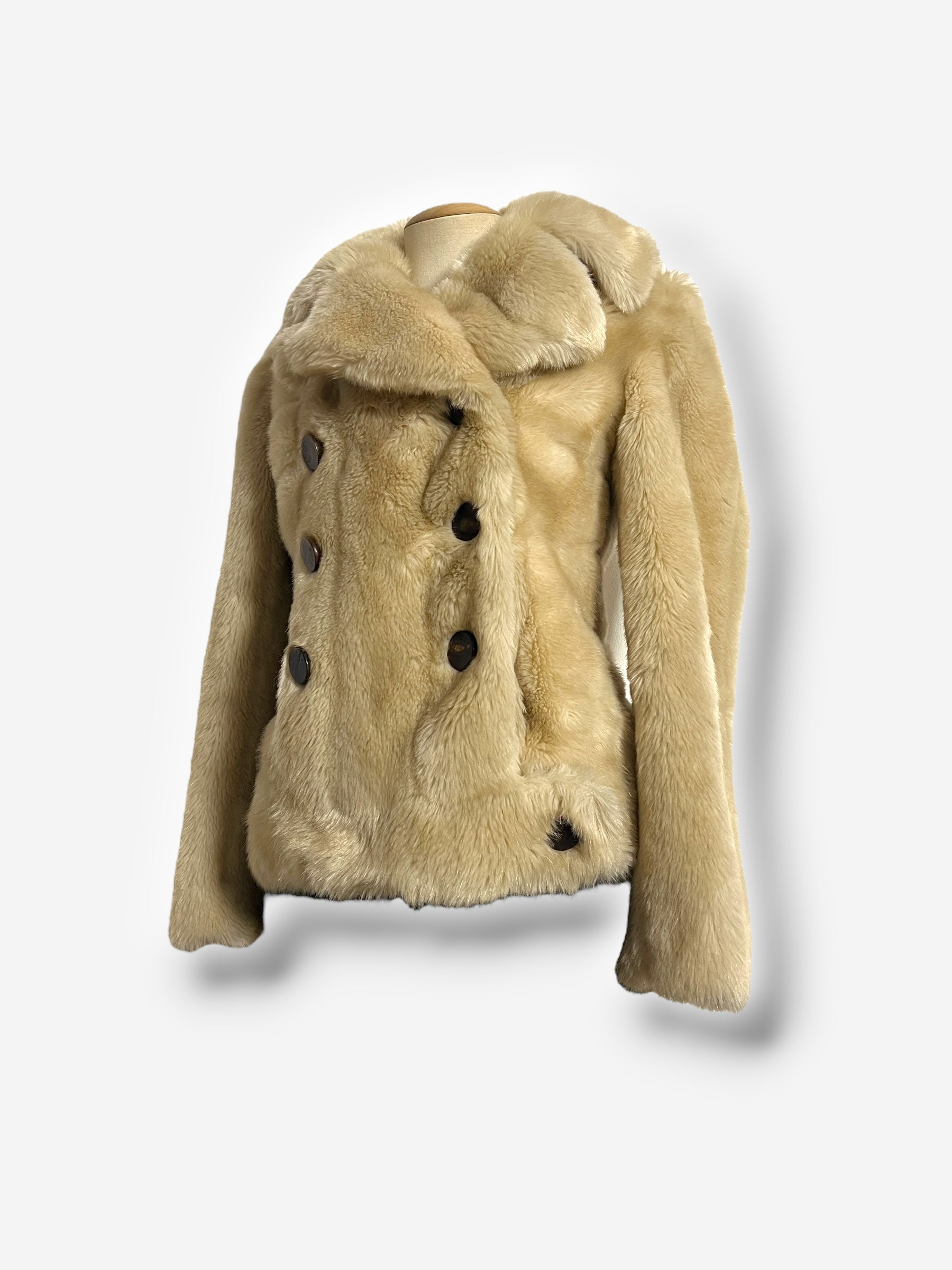 Gucci Faux Fur Double-Breasted Coat, runway Fall/Winter 1996 – Herpium