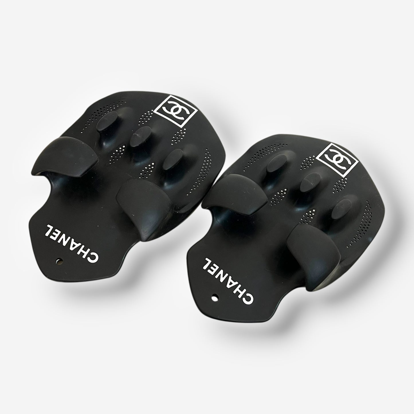 Chanel, rubber CC logo swim paddles, 1990s
