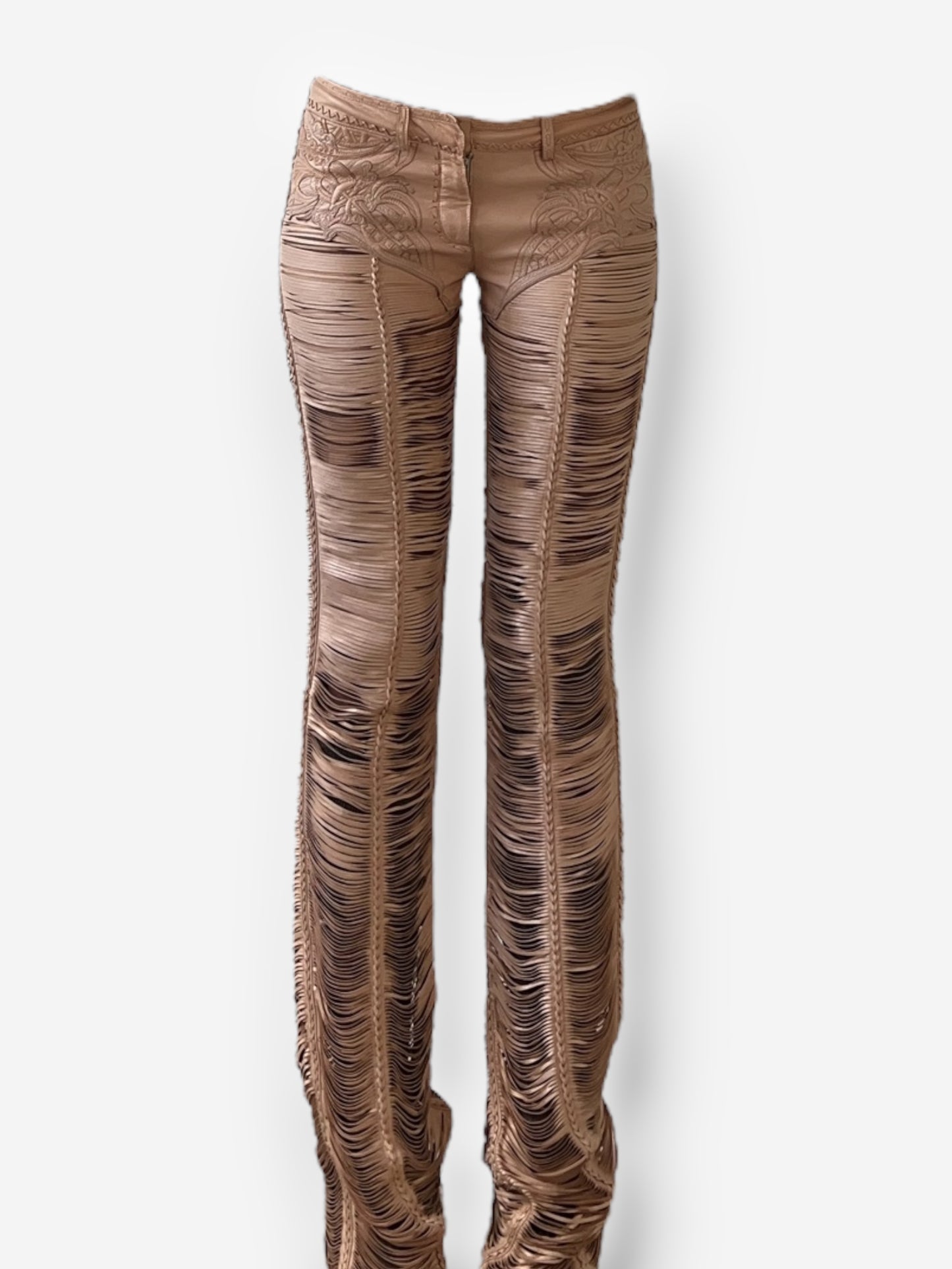 Roberto Cavalli 2013 Leather Cut-Out Pants
