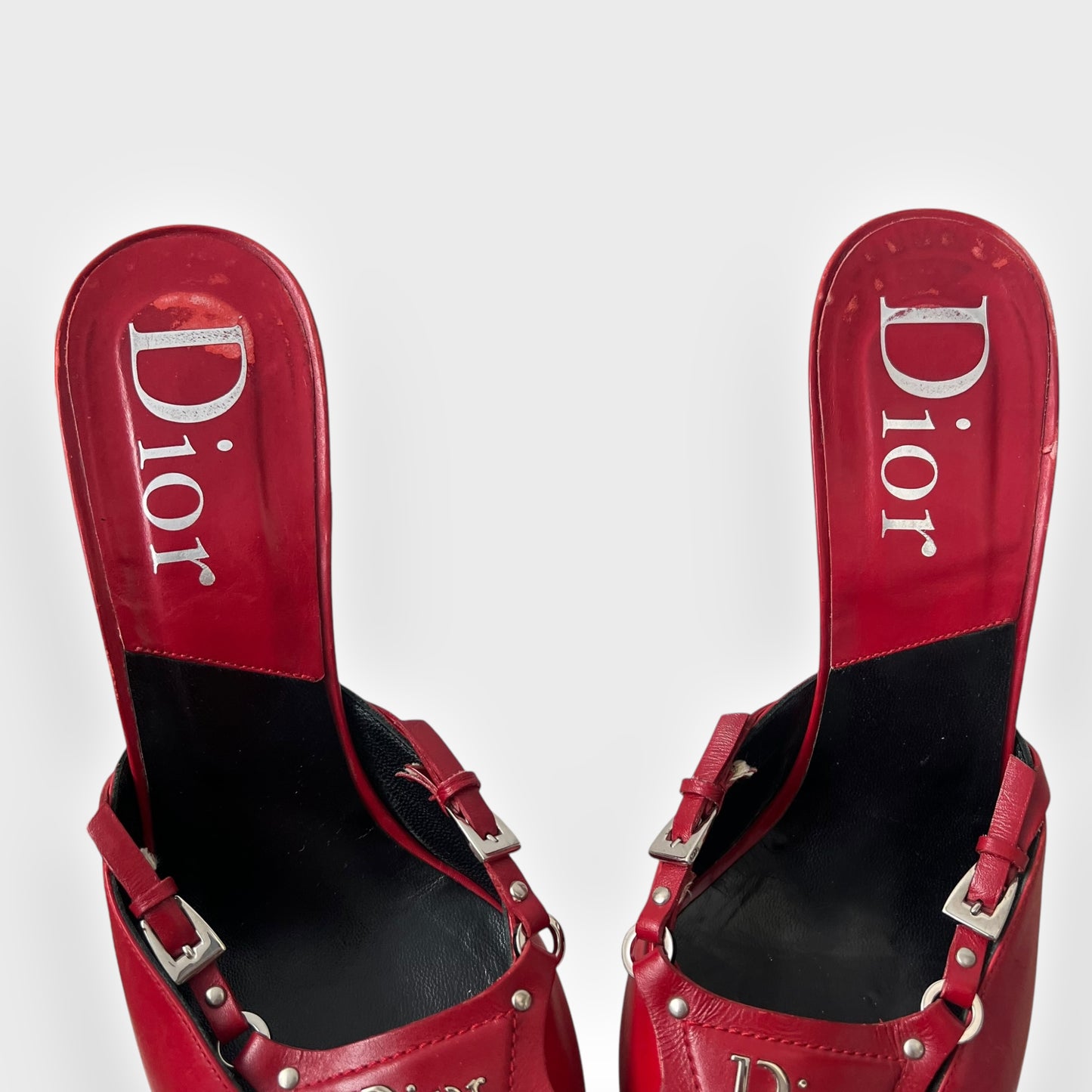 Dior by John Galliano Red Leather Bondage Heels, Fall/Winter 2003