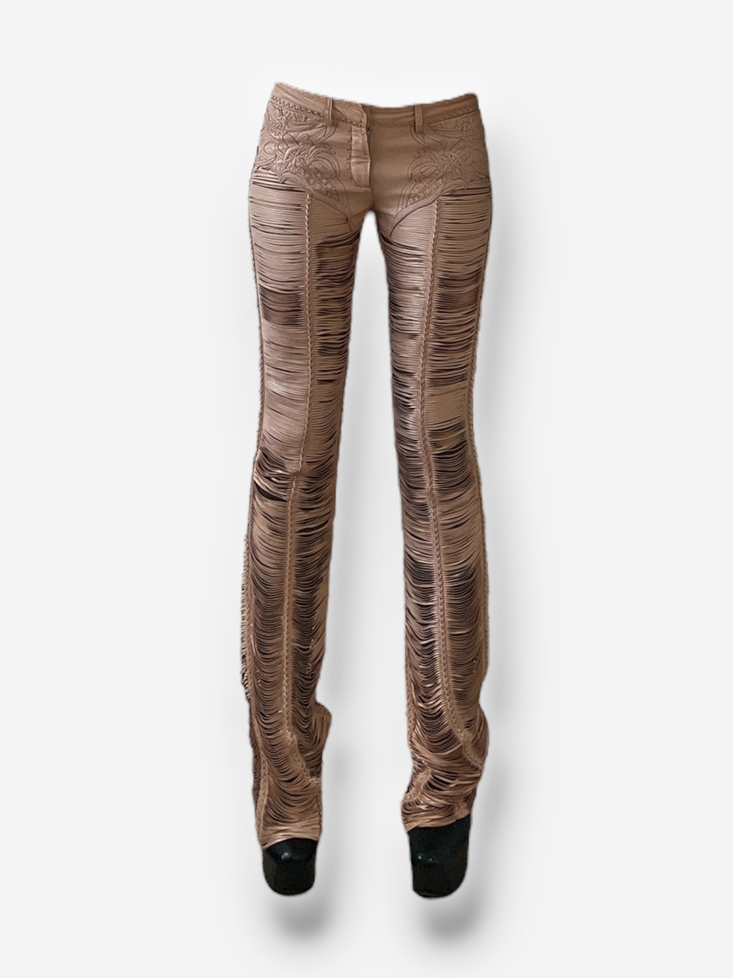 Roberto Cavalli 2013 Leather Cut-Out Pants