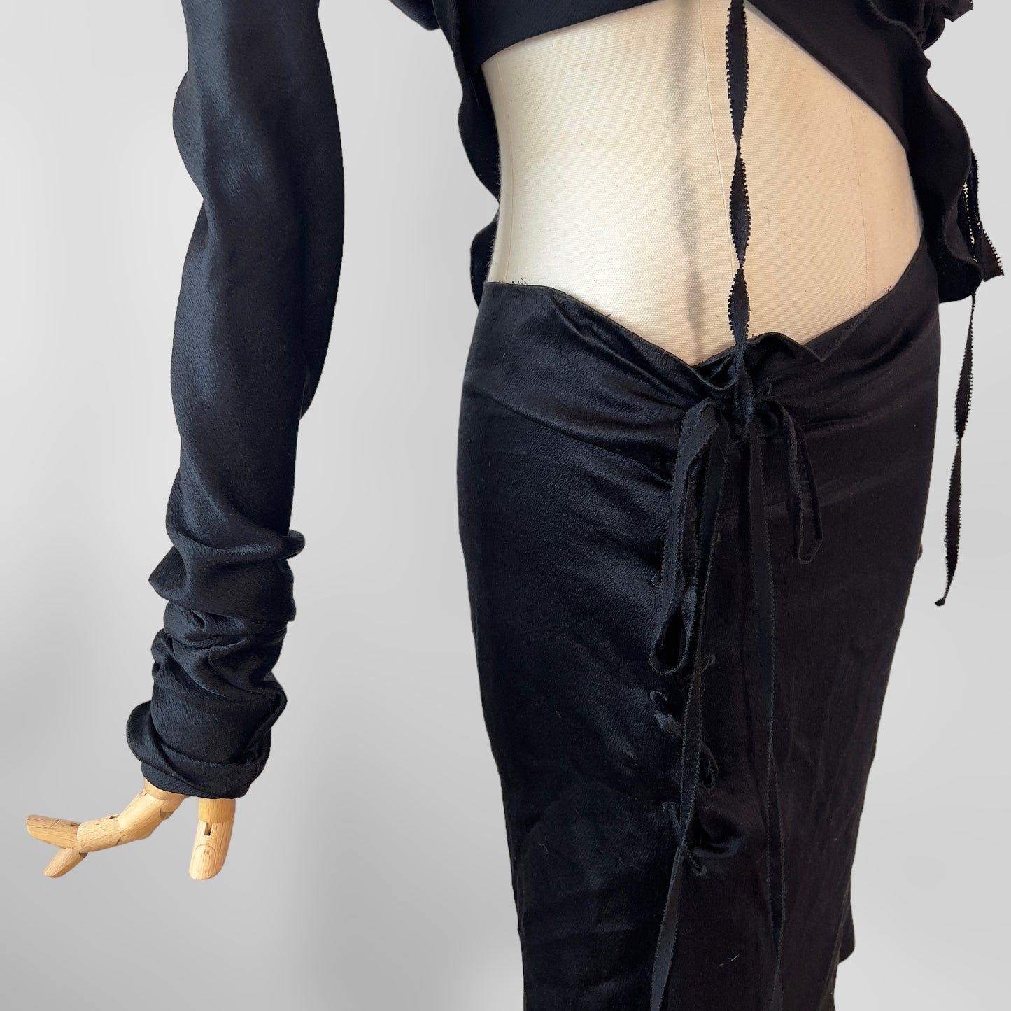 2002 Gucci silk lace up two piece