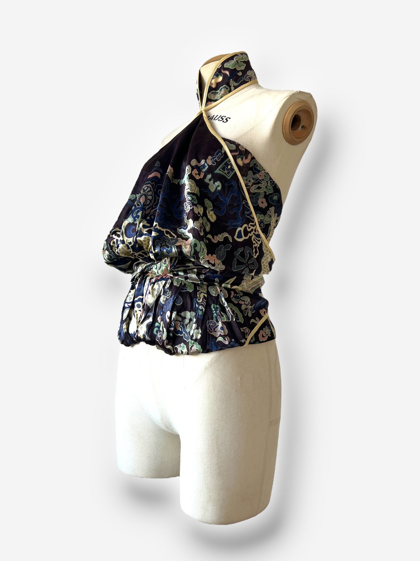 Yves Saint Laurent by Tom ford 2004 halter asian inspired top