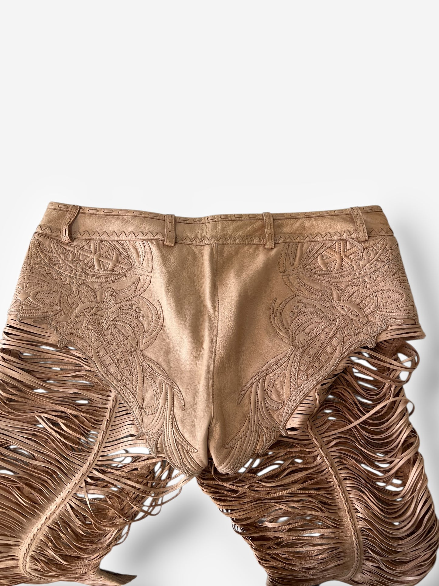 Roberto Cavalli 2013 Leather Cut-Out Pants