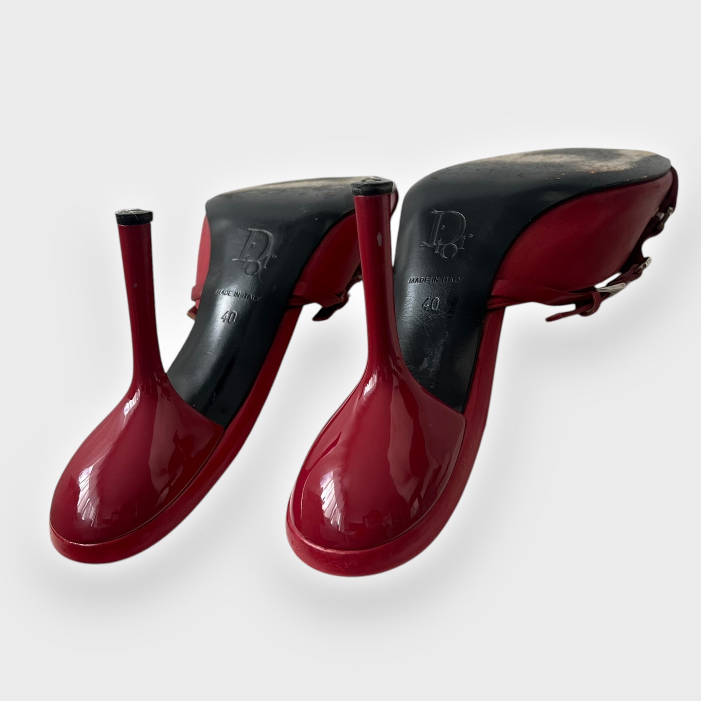Dior by John Galliano Red Leather Bondage Heels, Fall/Winter 2003