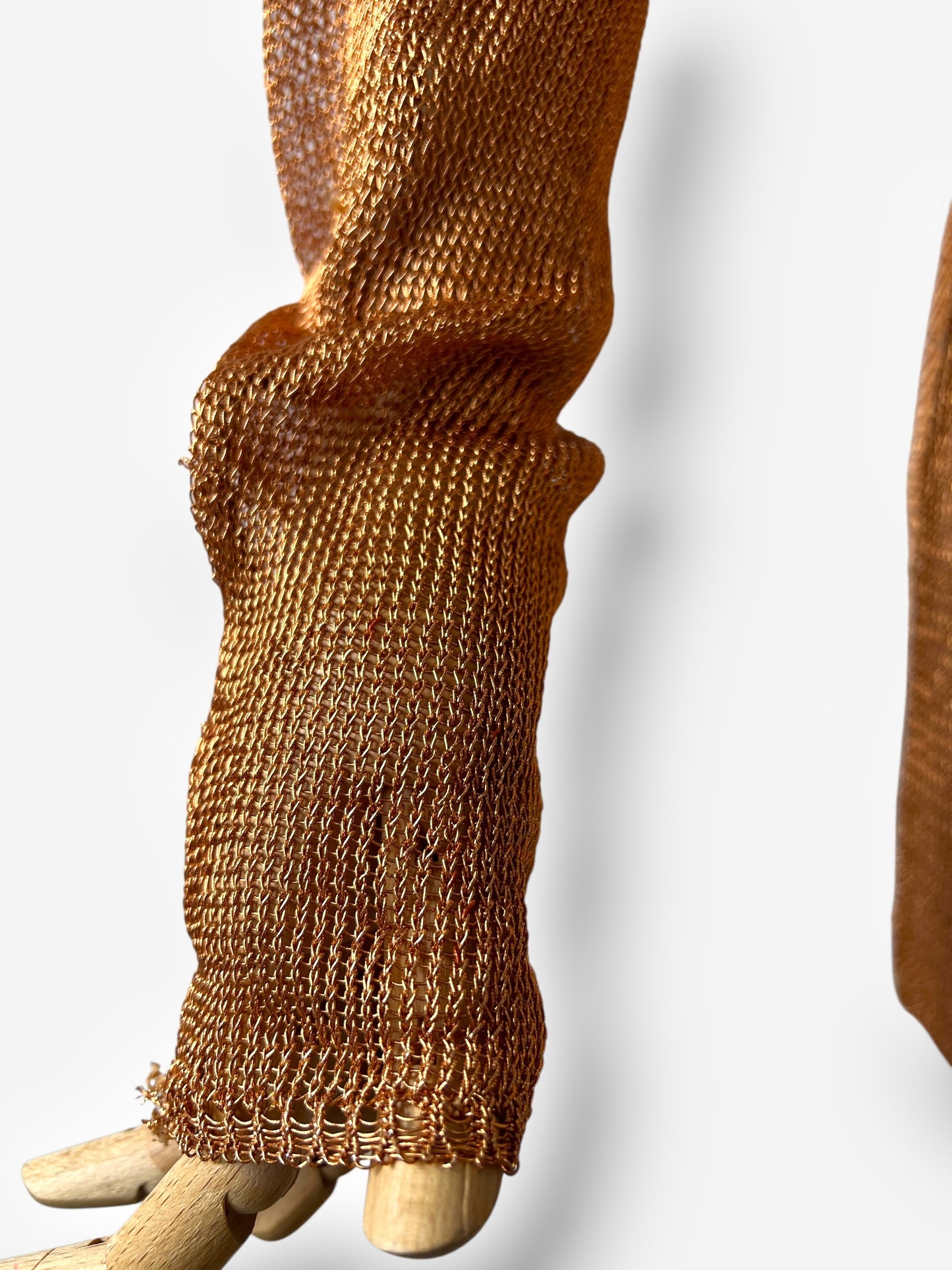 Prada copper Metal Knit Maxi Dress, Early–Mid 1990s