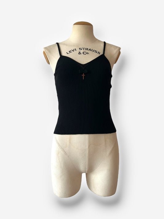 Dolce & Gabbana 1990s Knitted Top with Cross Pendant