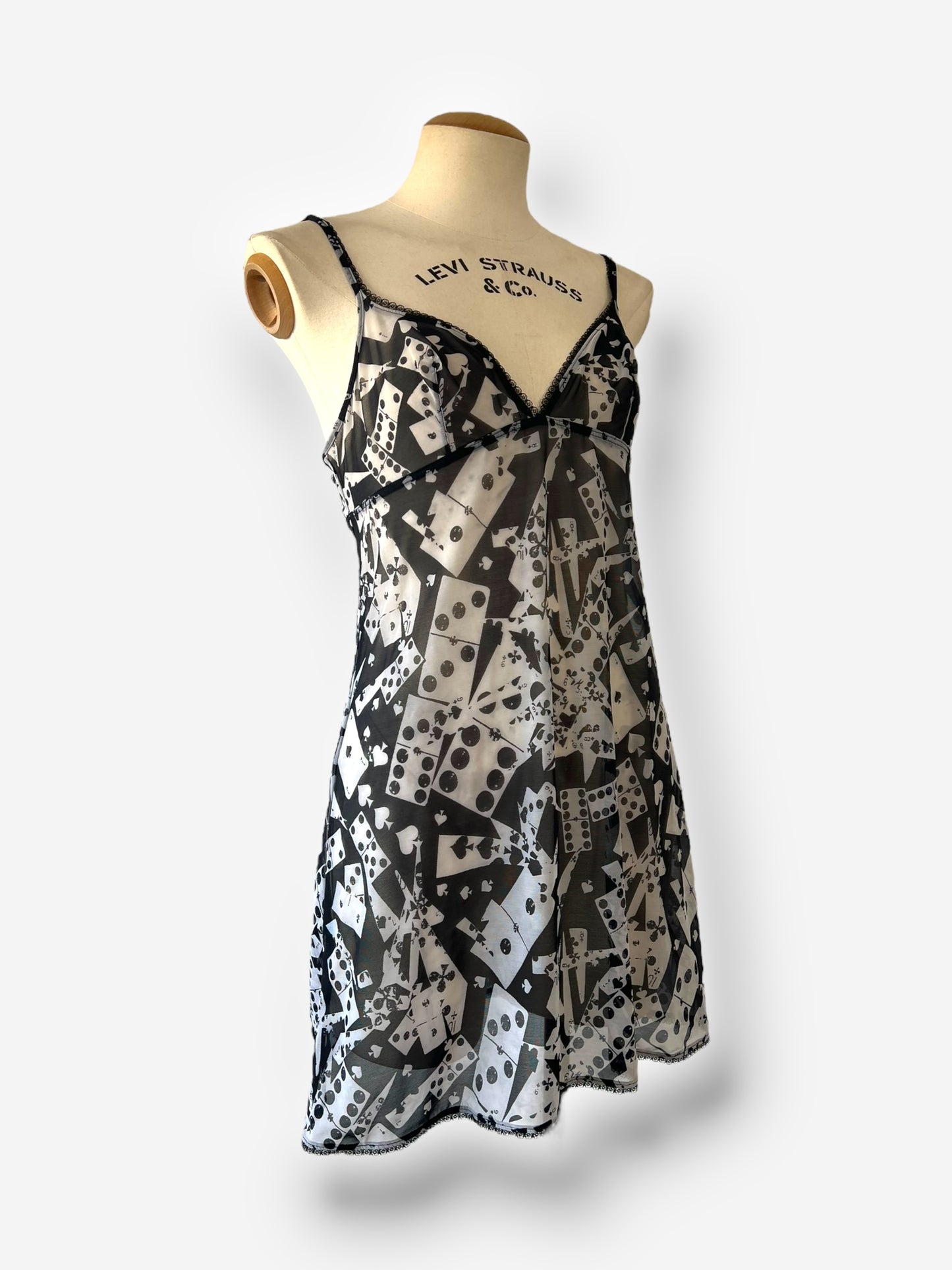 Christian Dior by John Galliano Playing Card & Domino Slip Dress (FR 3)
