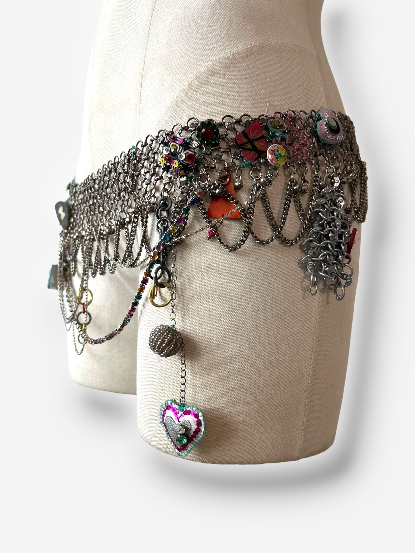 Christian Lacroix Vintage Punk/Trash Polka Jewel Belt, 2000s