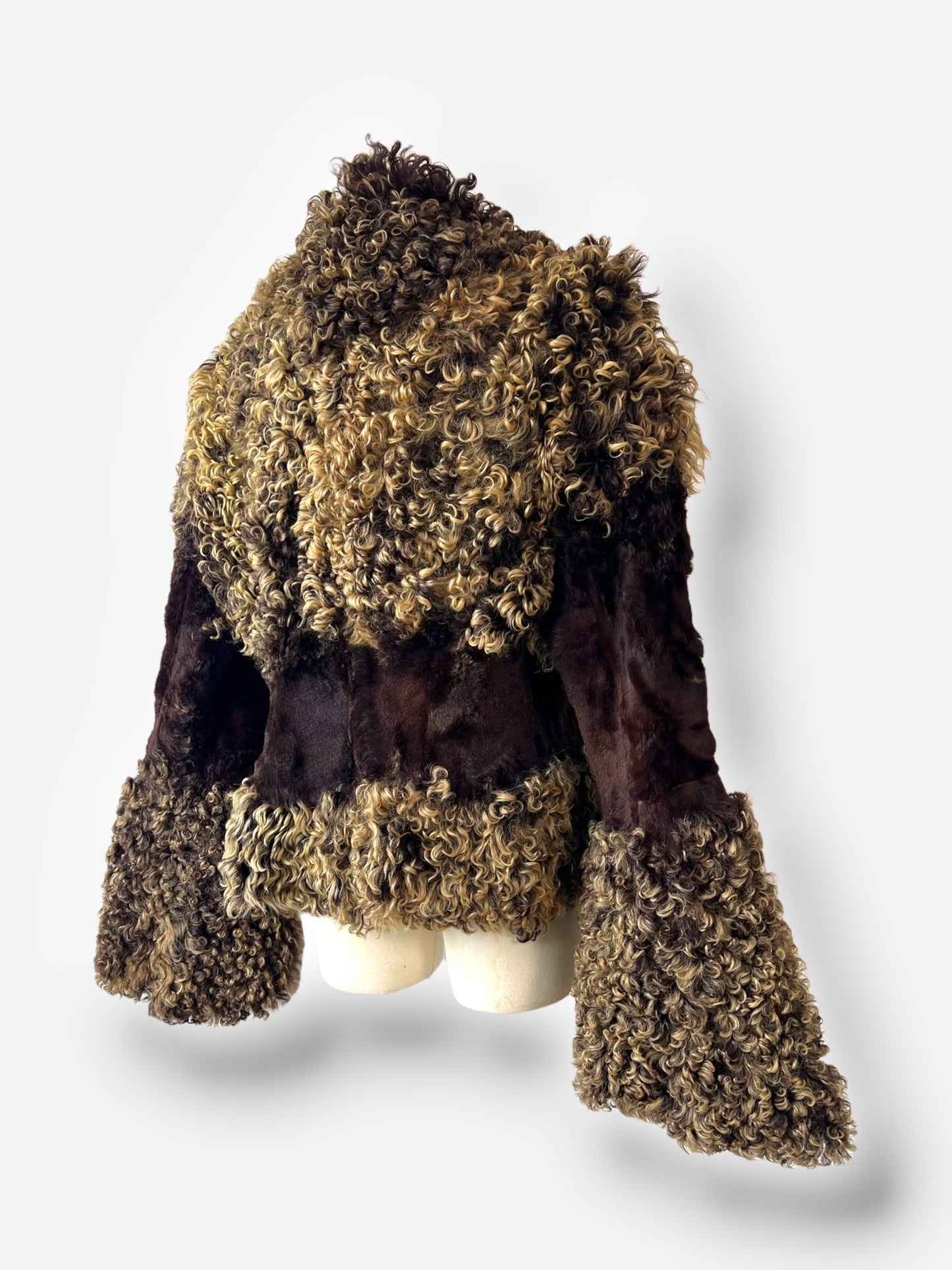 Roberto Cavalli Brown Mongolian Lamb Fur Jacket, Fall/Winter 1999