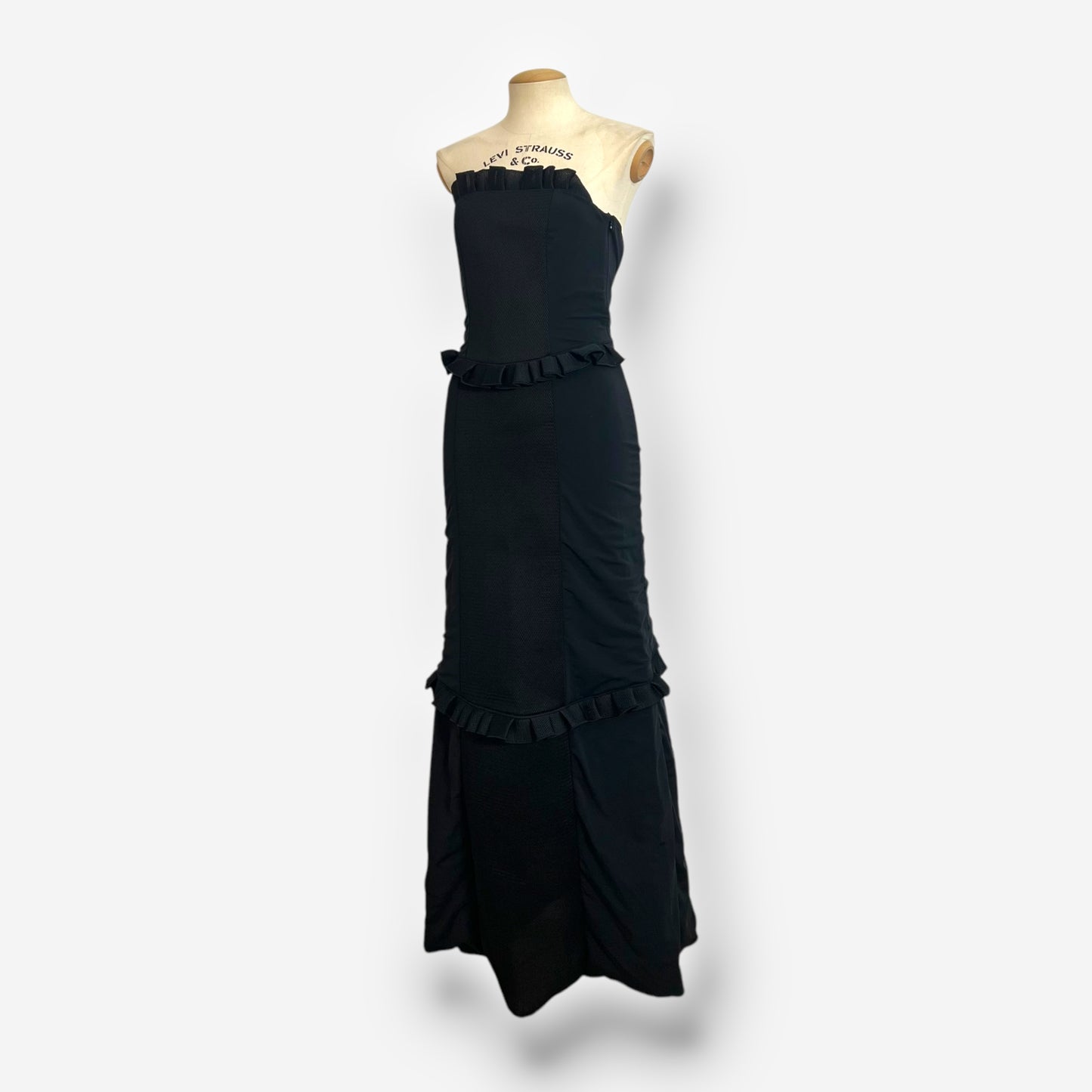 Miu Miu, Black Strapless Ruffle Maxi Dress, Fall/Winter 1999 – Look 42