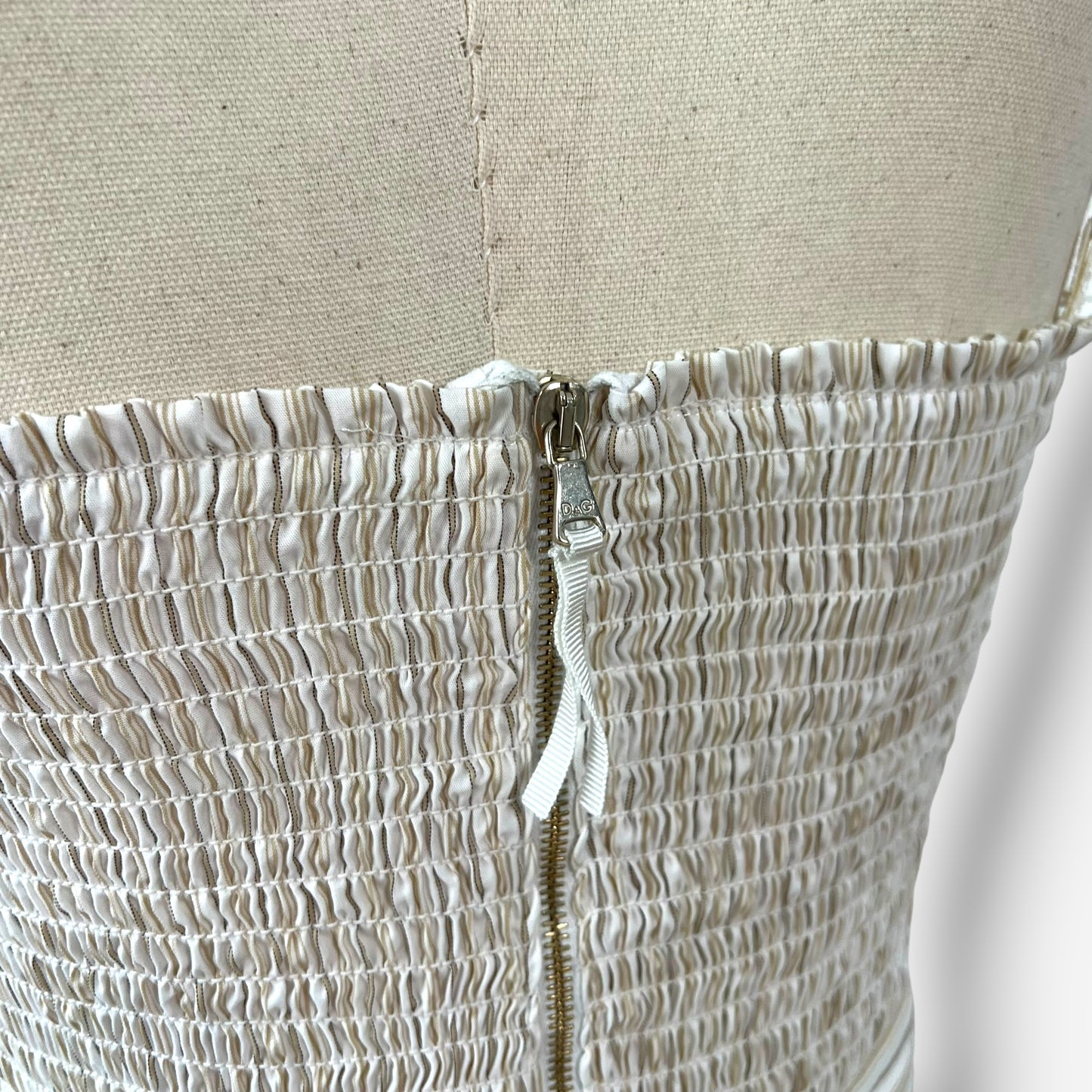 D&G, Striped Cotton Midi Dress, Mid to Late 2000s