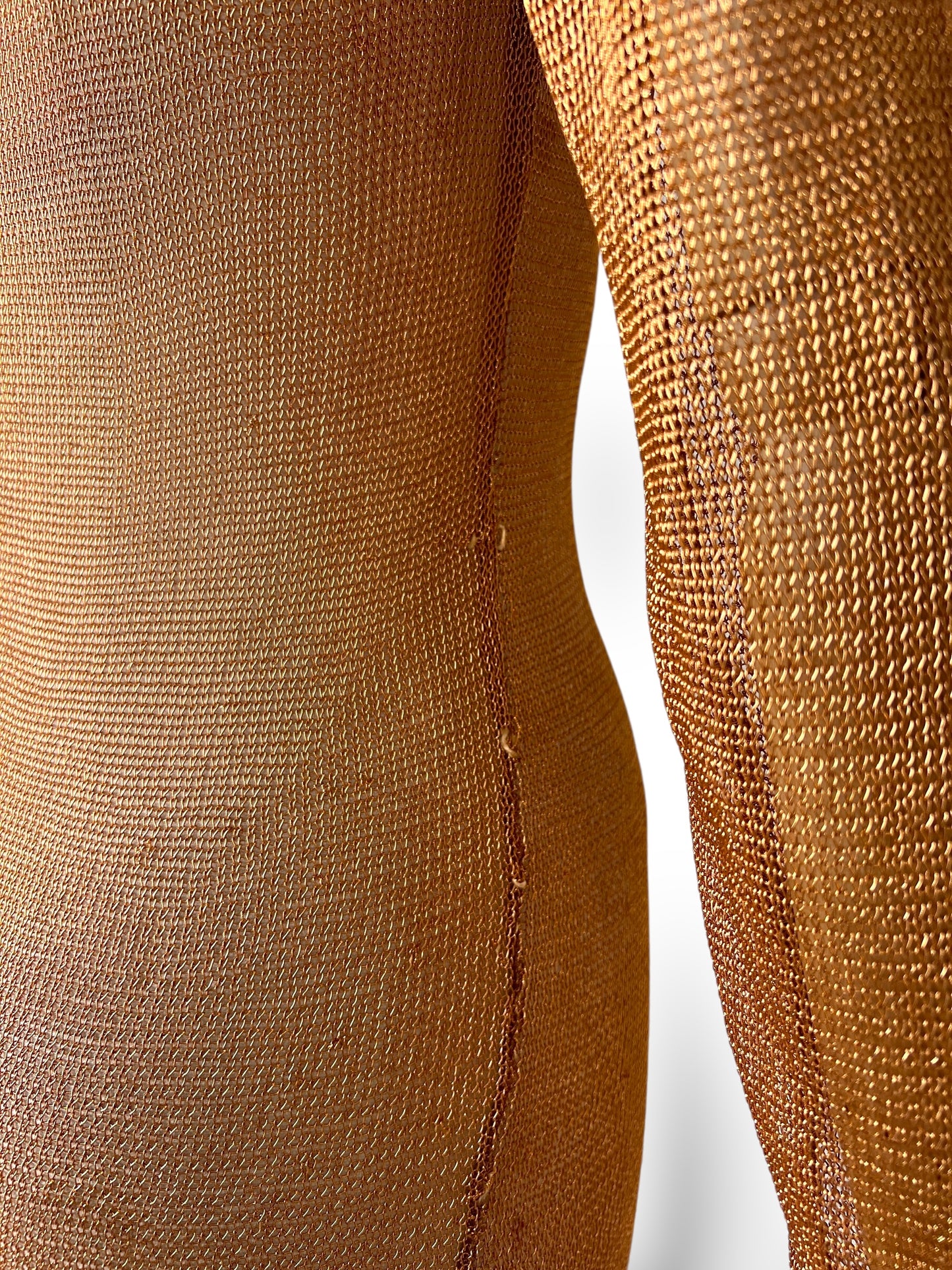 Prada copper Metal Knit Maxi Dress, Early–Mid 1990s
