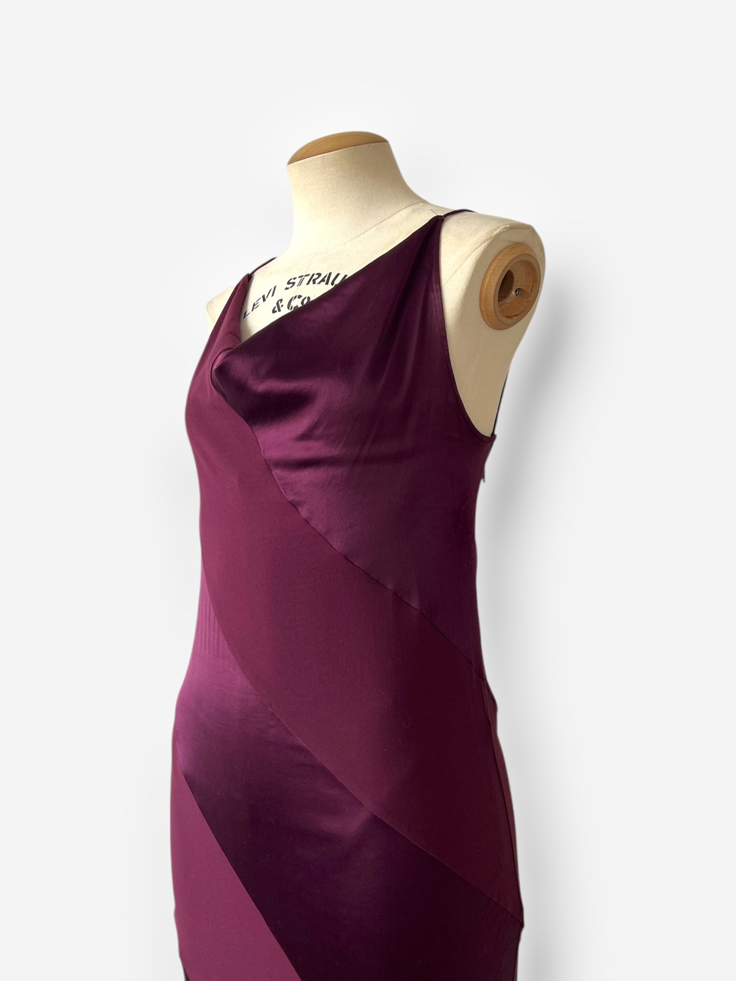 Roberto Cavalli F/W 2004 Burgundy Red Silk Maxi Evening Gown