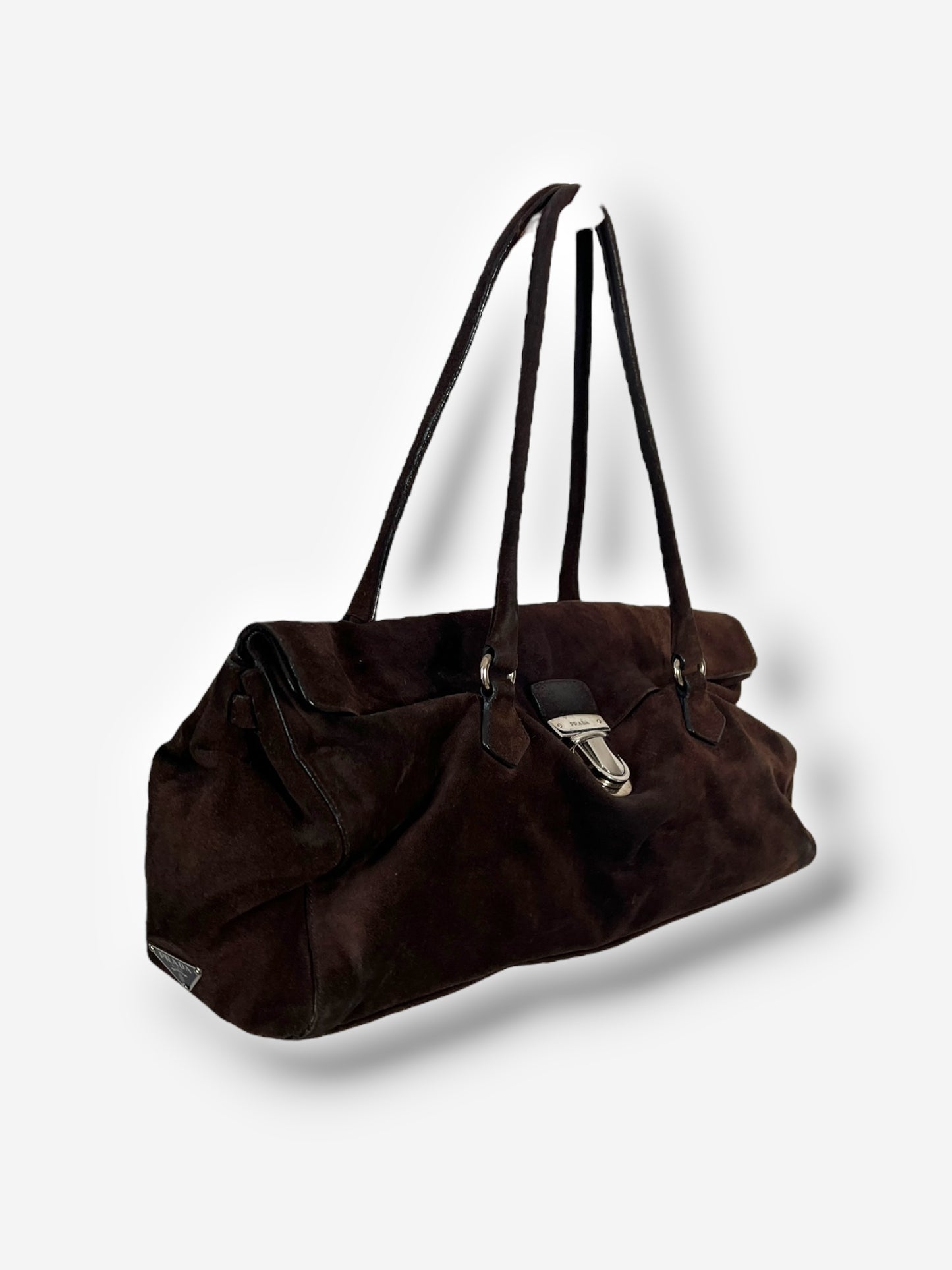 Prada Brown Suede Camoscio Easy Bag, Early 2000s