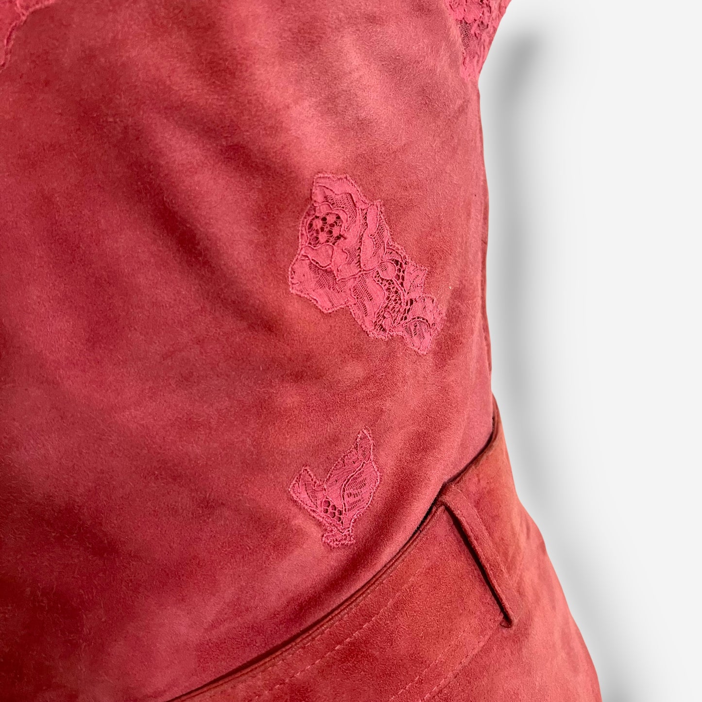 Christian Dior Pink Suede & Lace Two-Piece Set, Fall/Winter 2000