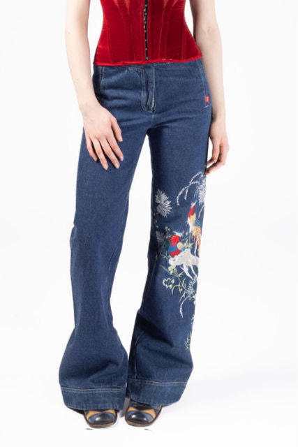 Alexander McQueen, Blue Embroidered Jeans, Spring/Summer 1999
