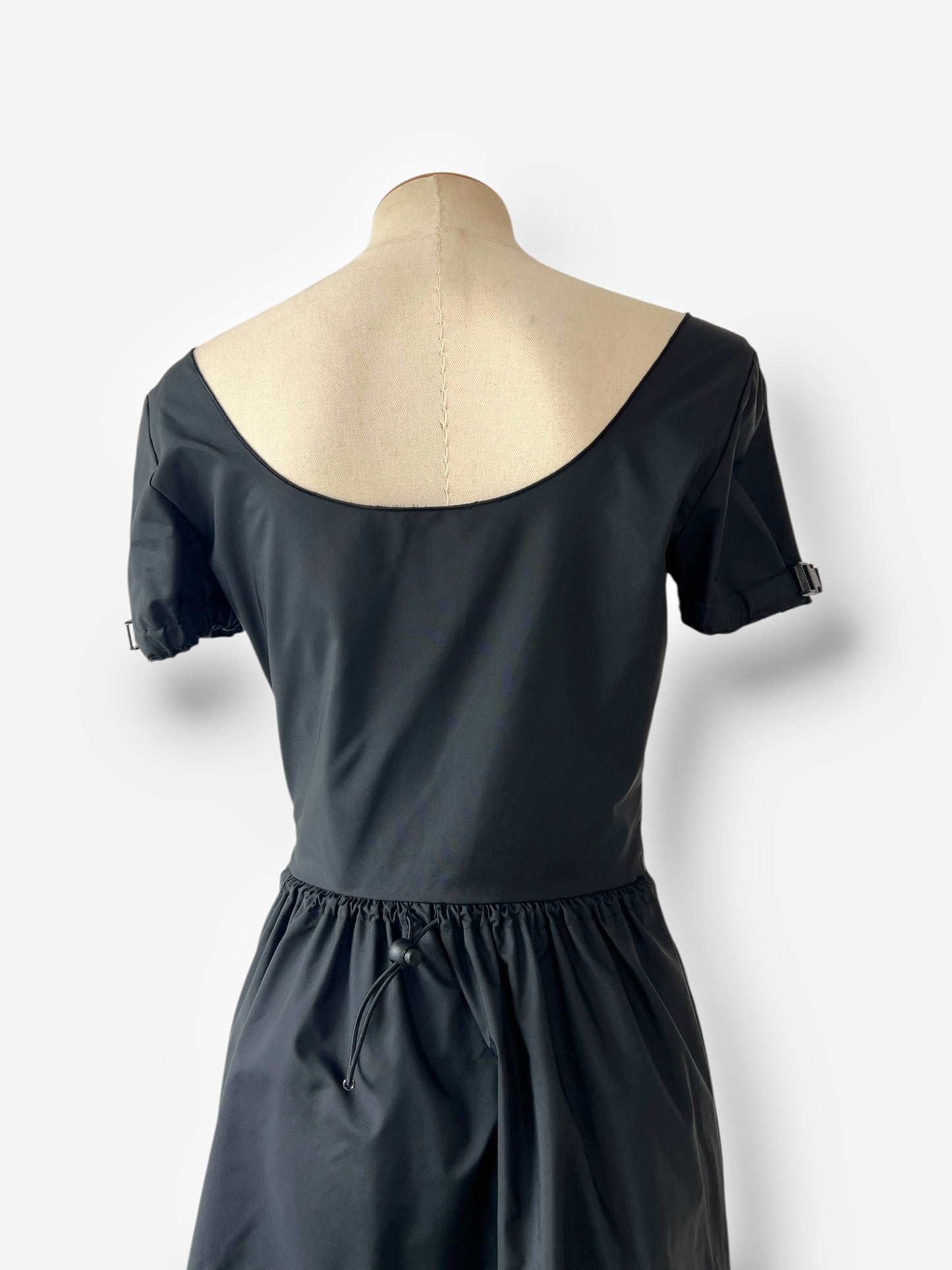Miu Miu F/W 1999 Black Nylon and Scuba Runway Gown