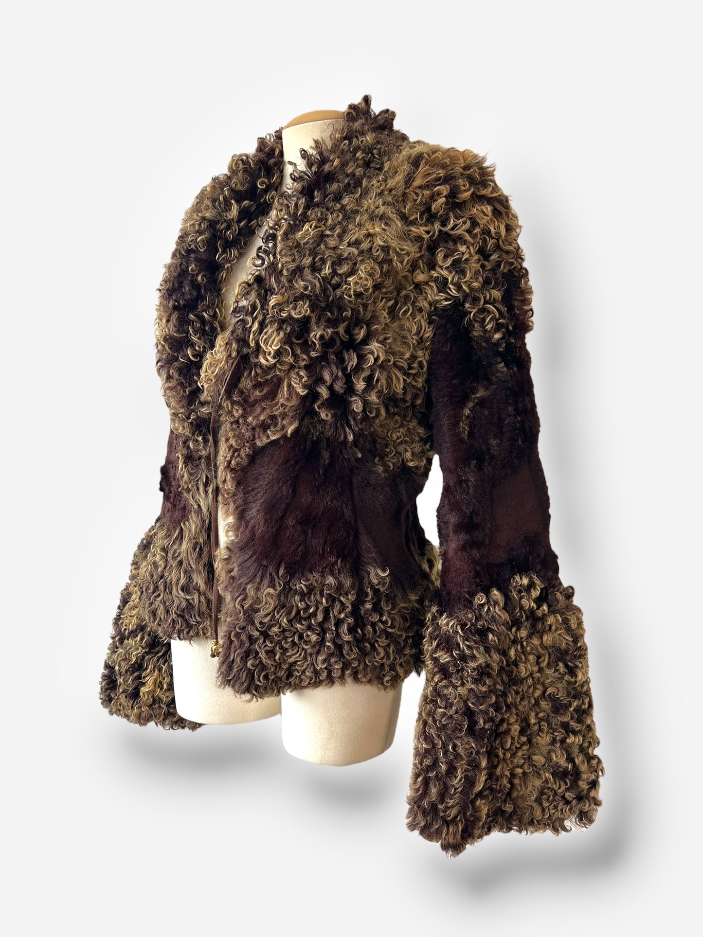 Roberto Cavalli Brown Mongolian Lamb Fur Jacket, Fall/Winter 1999