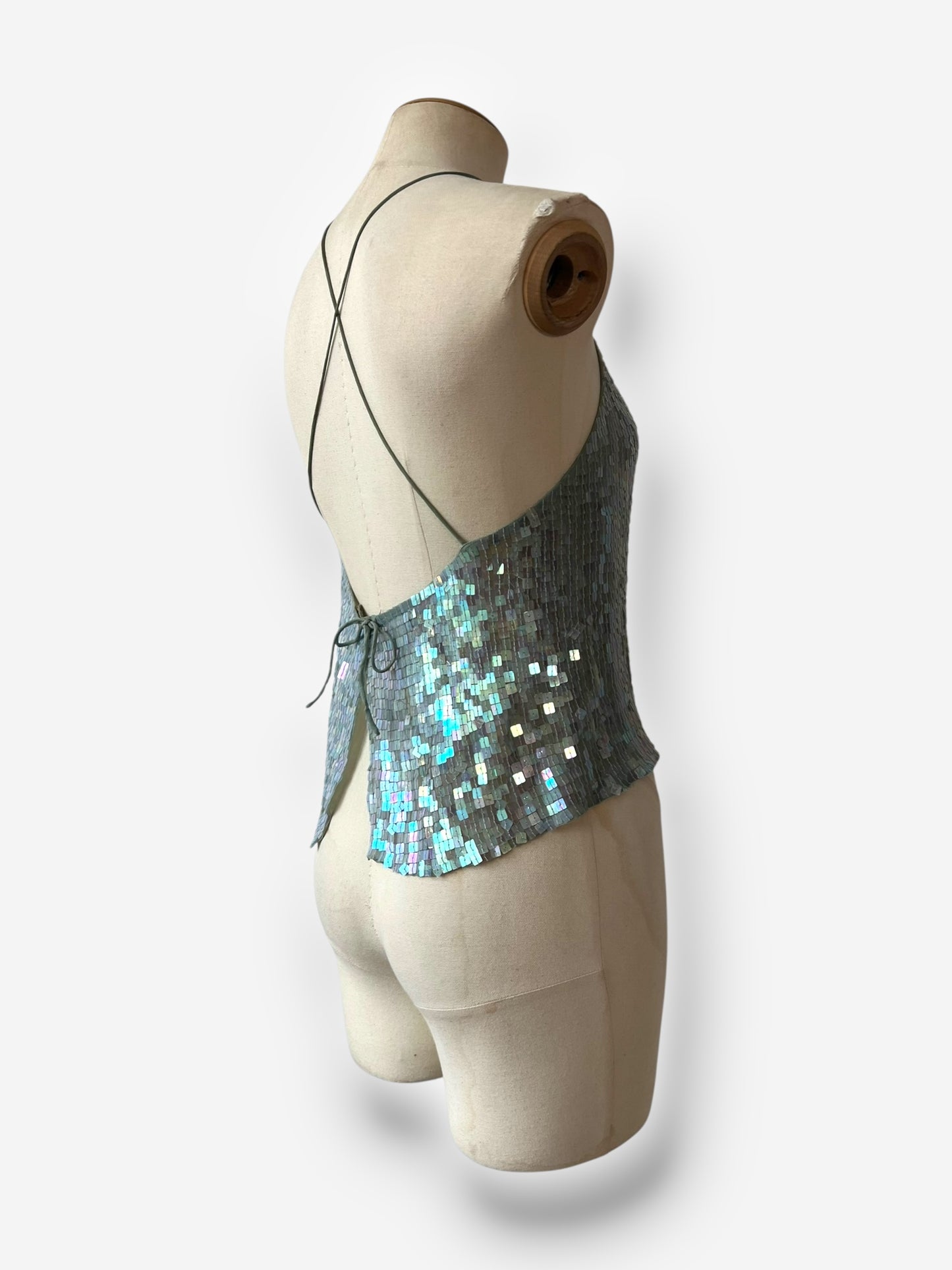 DKNY 2000s Sequin Silk Top