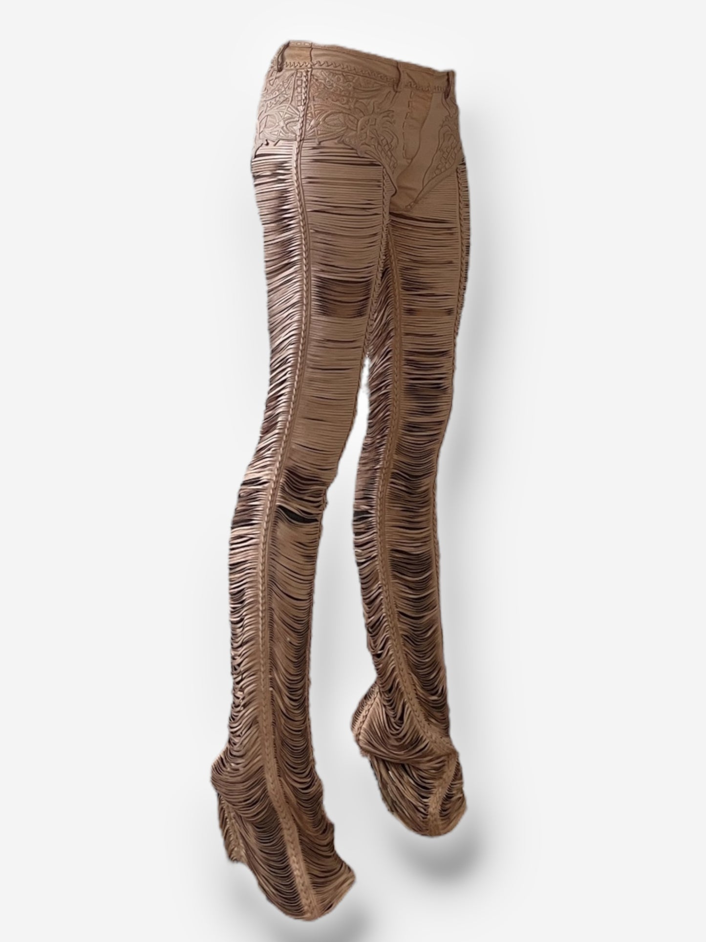 Roberto Cavalli 2013 Leather Cut-Out Pants