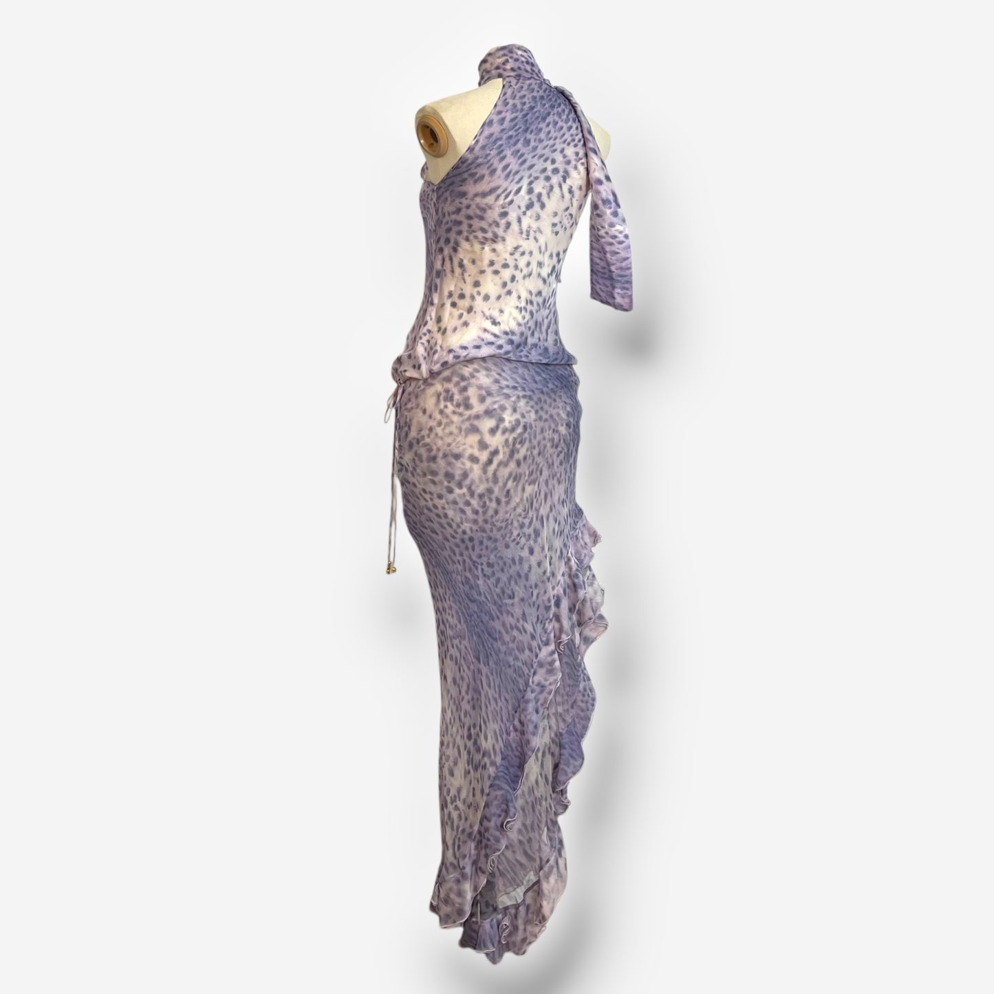 Roberto Cavalli, Purple Leopard Print Silk Ensemble gown, Spring/Summer 2000