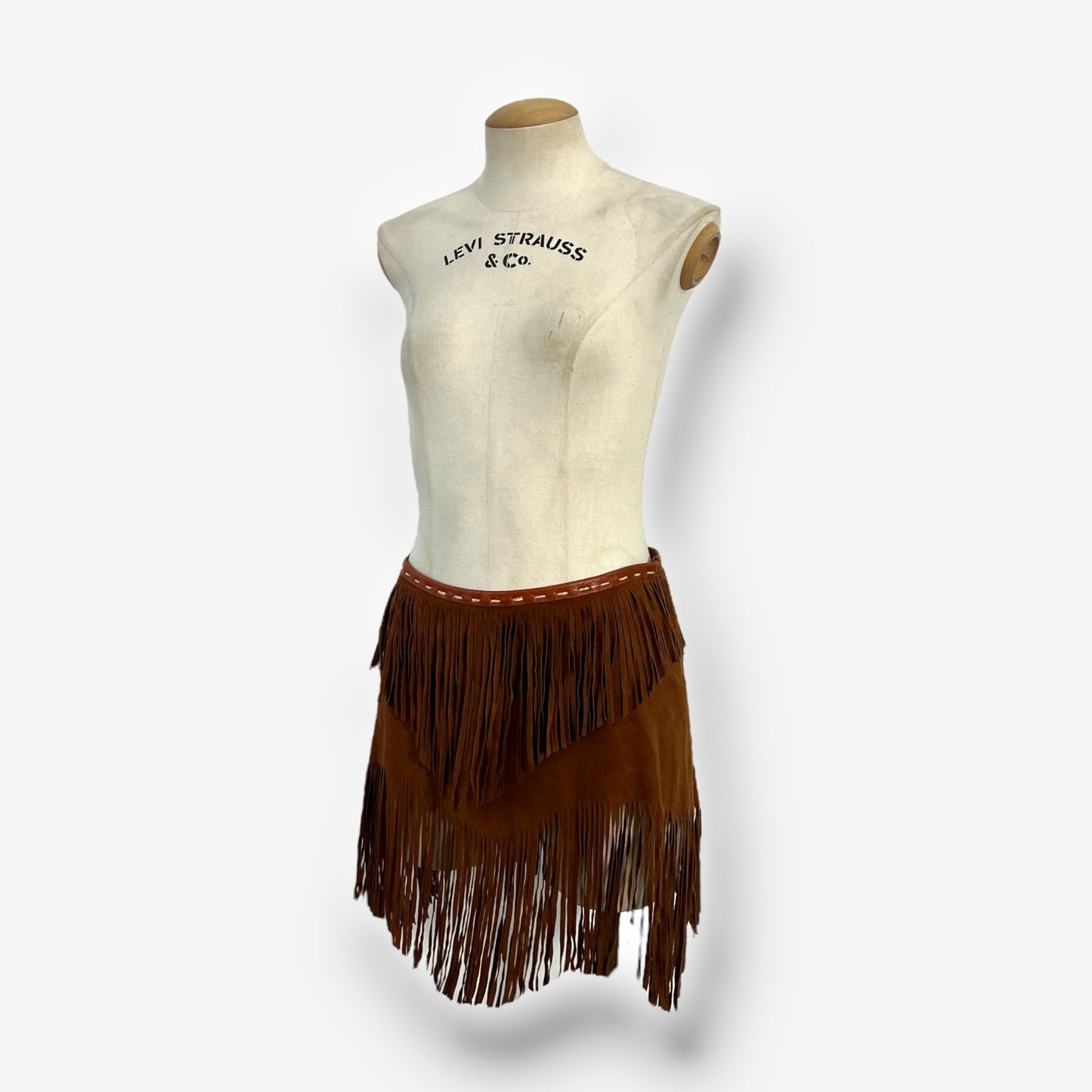 Dolce & Gabbana, Brown Suede Fringe Skirt, 2000s