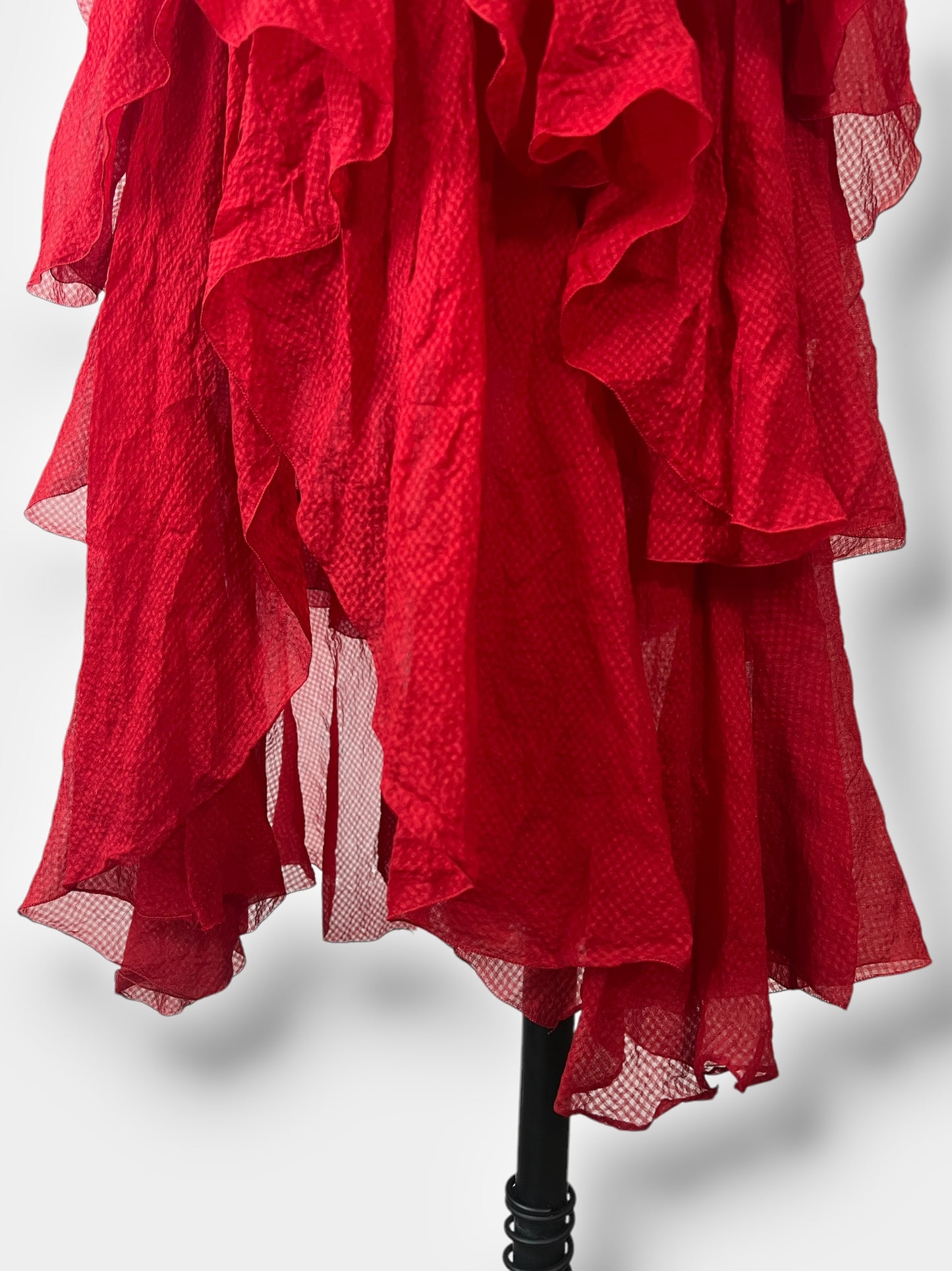Christian Dior 90s ruffle Asymmetric Gown
