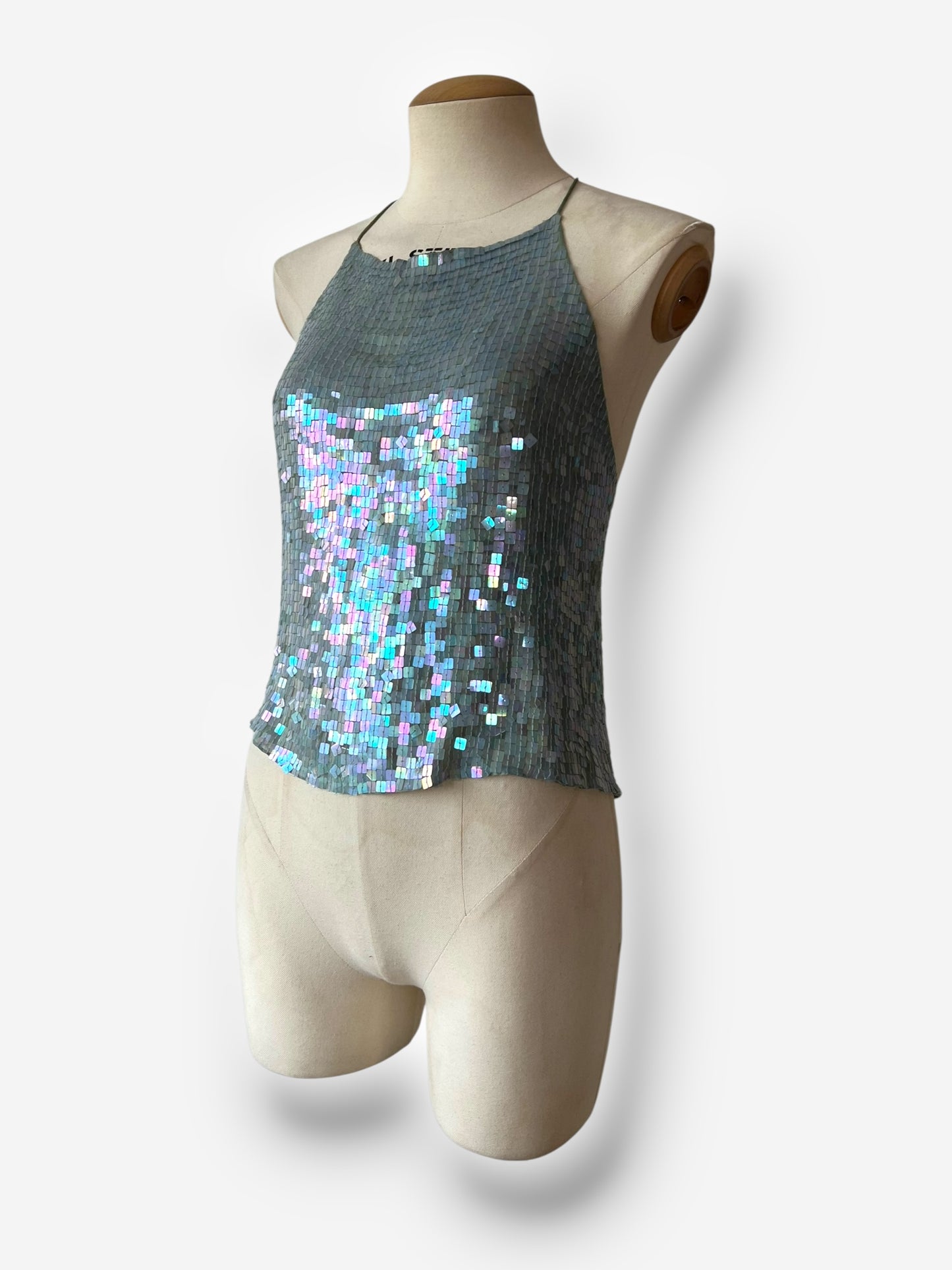 DKNY 2000s Sequin Silk Top