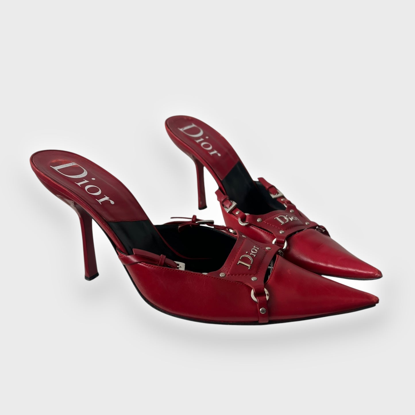 Dior by John Galliano Red Leather Bondage Heels, Fall/Winter 2003