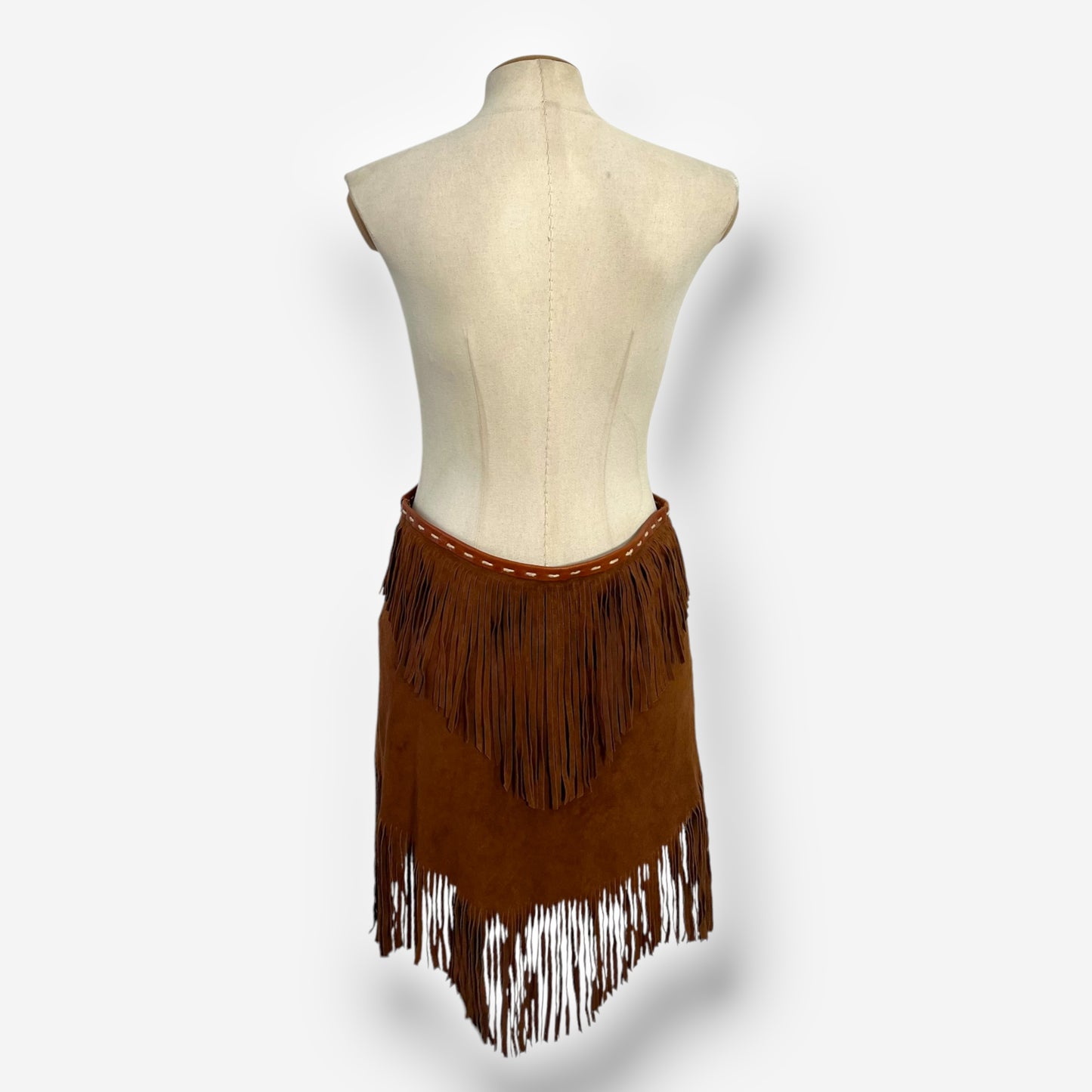 Dolce & Gabbana, Brown Suede Fringe Skirt, 2000s