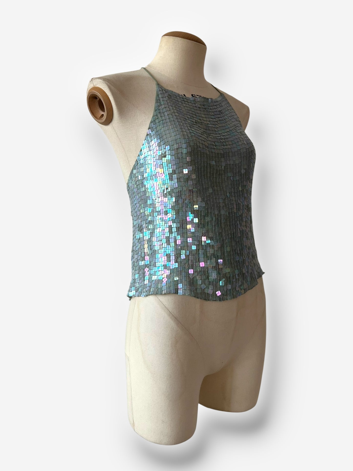 DKNY 2000s Sequin Silk Top
