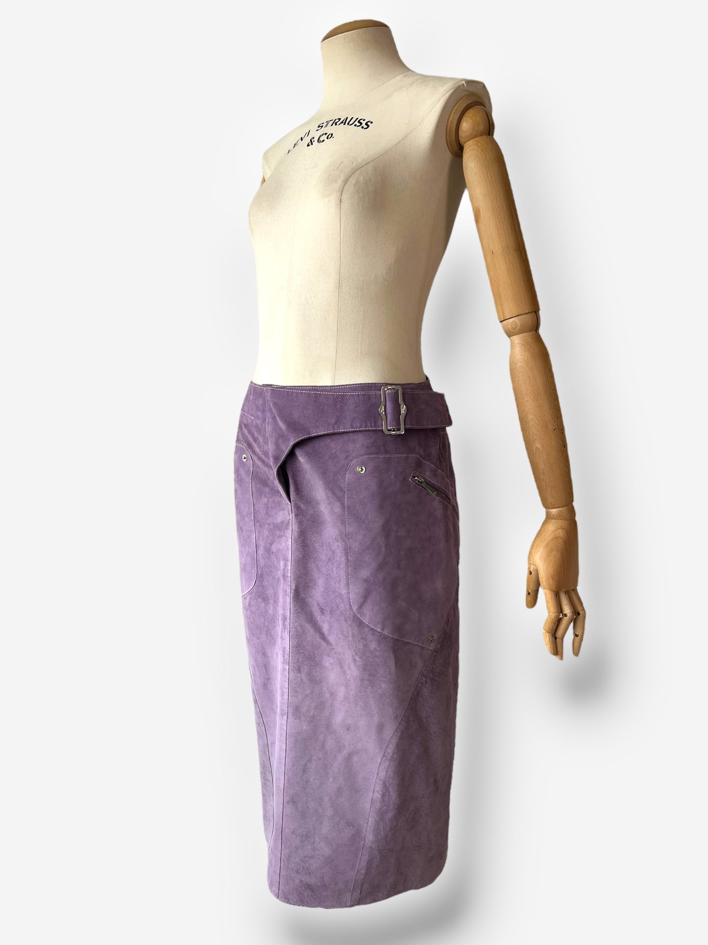 Christian Dior F/W 2003 Lilac Suede Biker Ensemble