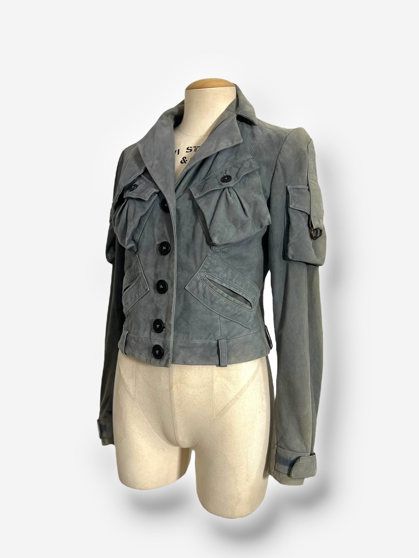 John Galliano, 2003, Suede Leather cargo Jacket and Pants