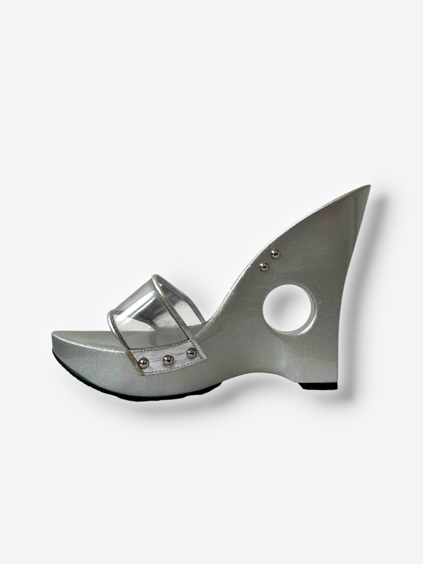 Paco Rabanne S/S 2001 Silver Runway Heels