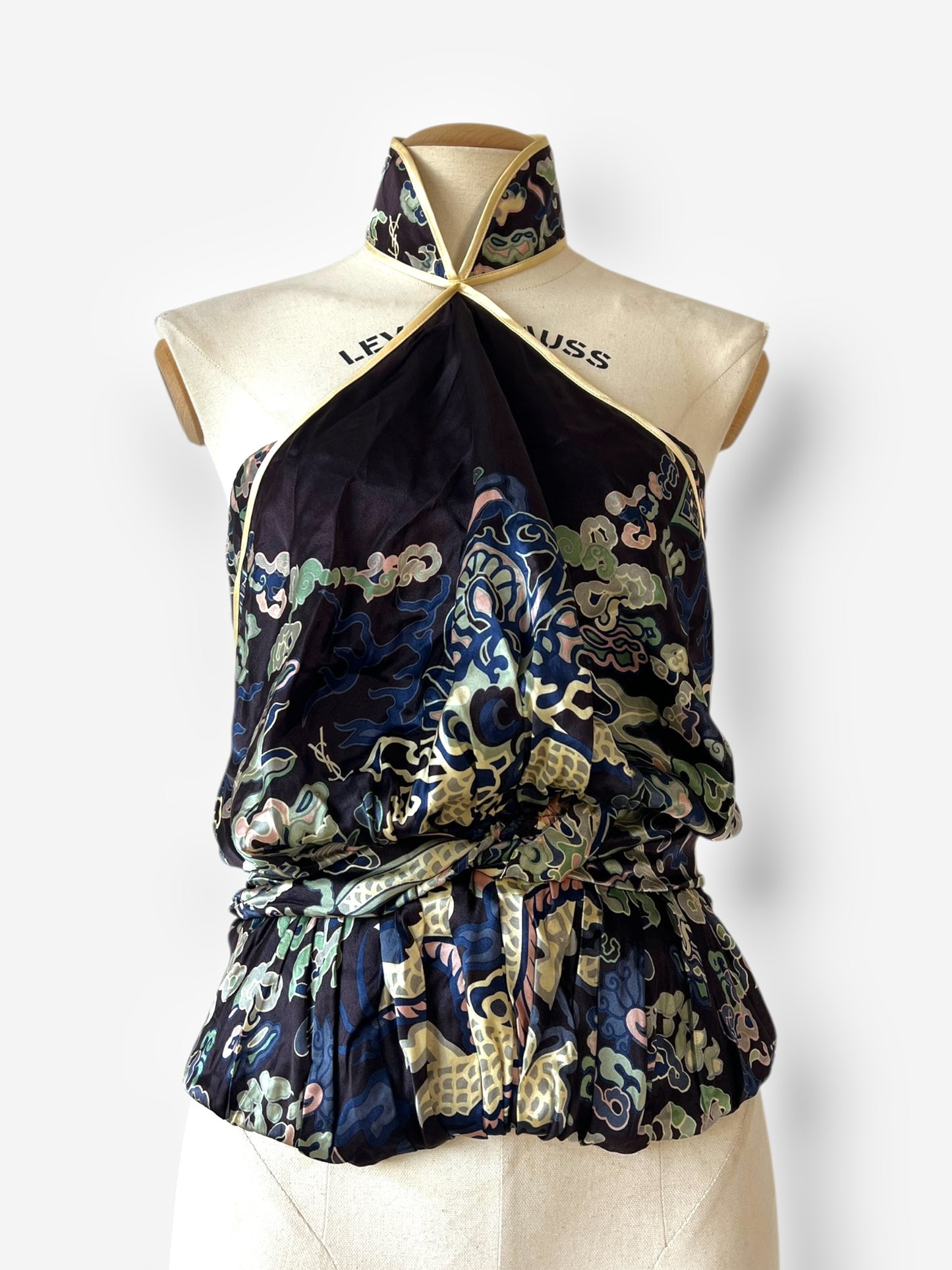 Yves Saint Laurent by Tom ford 2004 halter asian inspired top