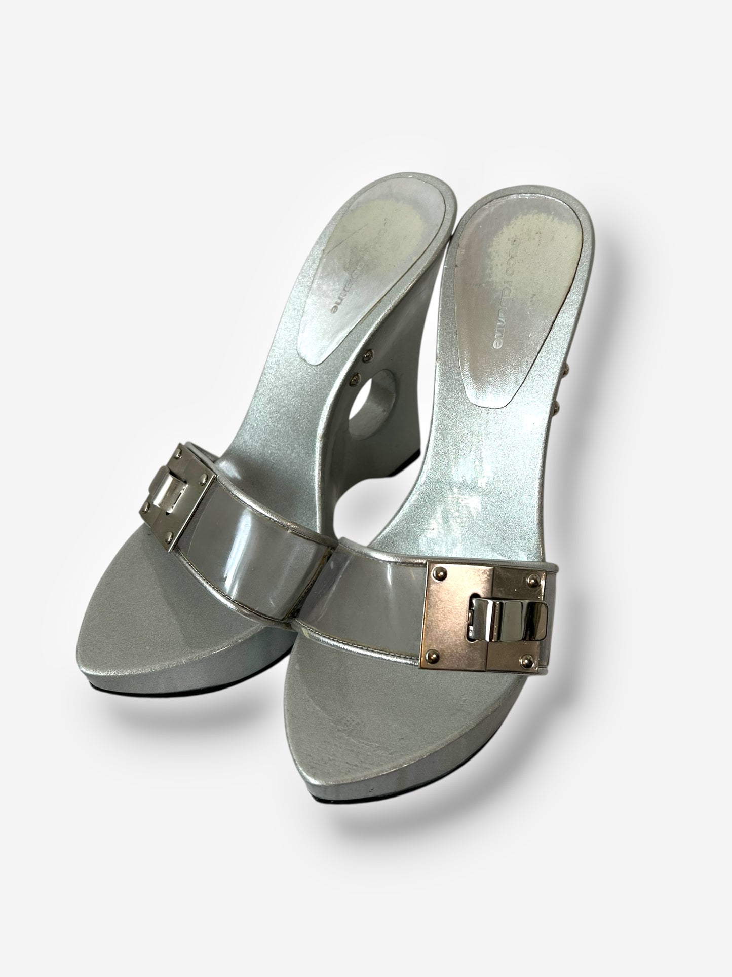 Paco Rabanne S/S 2001 Silver Runway Heels