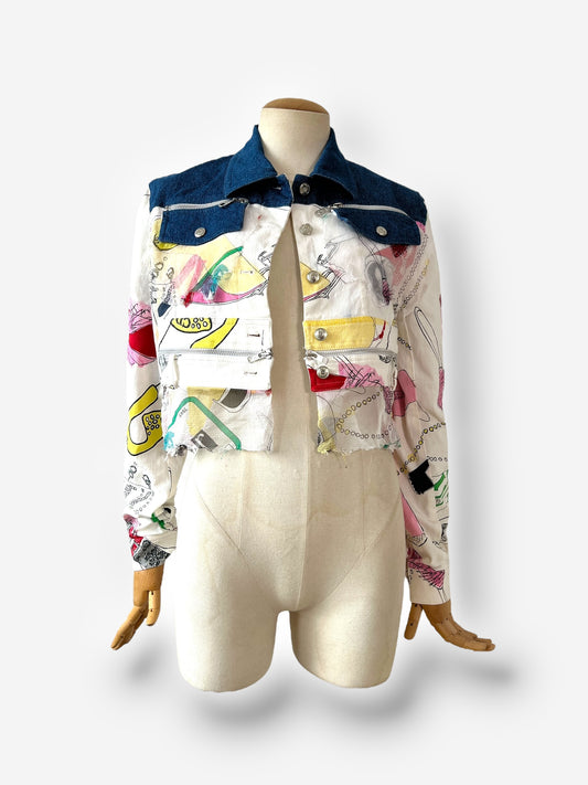 Christian Dior by John Galliano Sample Printed Denim Jacket, 2001
