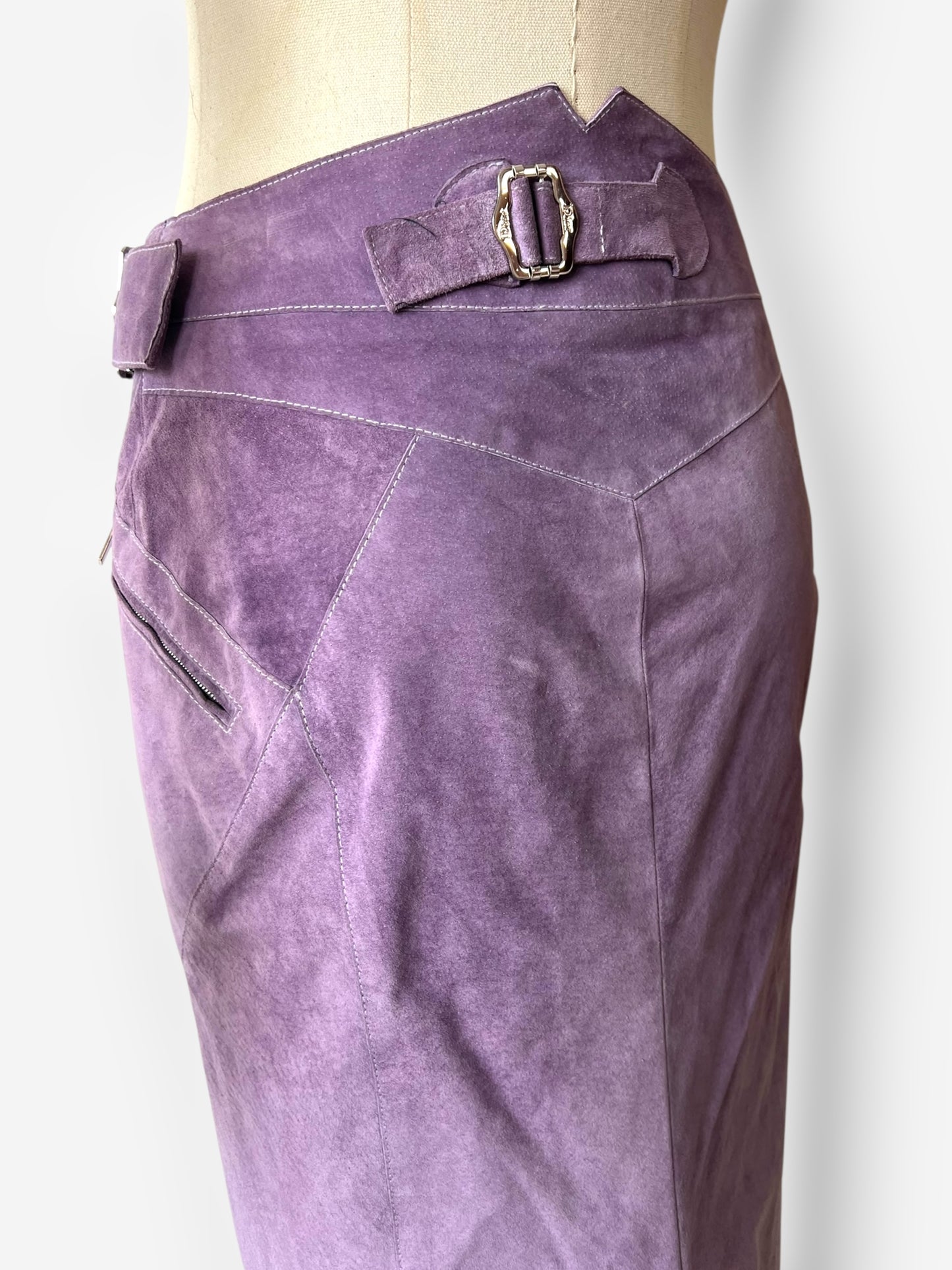 Christian Dior F/W 2003 Lilac Suede Biker Ensemble
