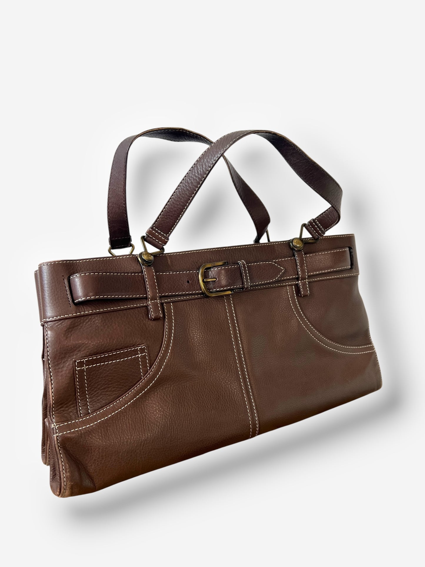 Christian Dior by John Galliano Leather Jeans Pocket Tote, 2001