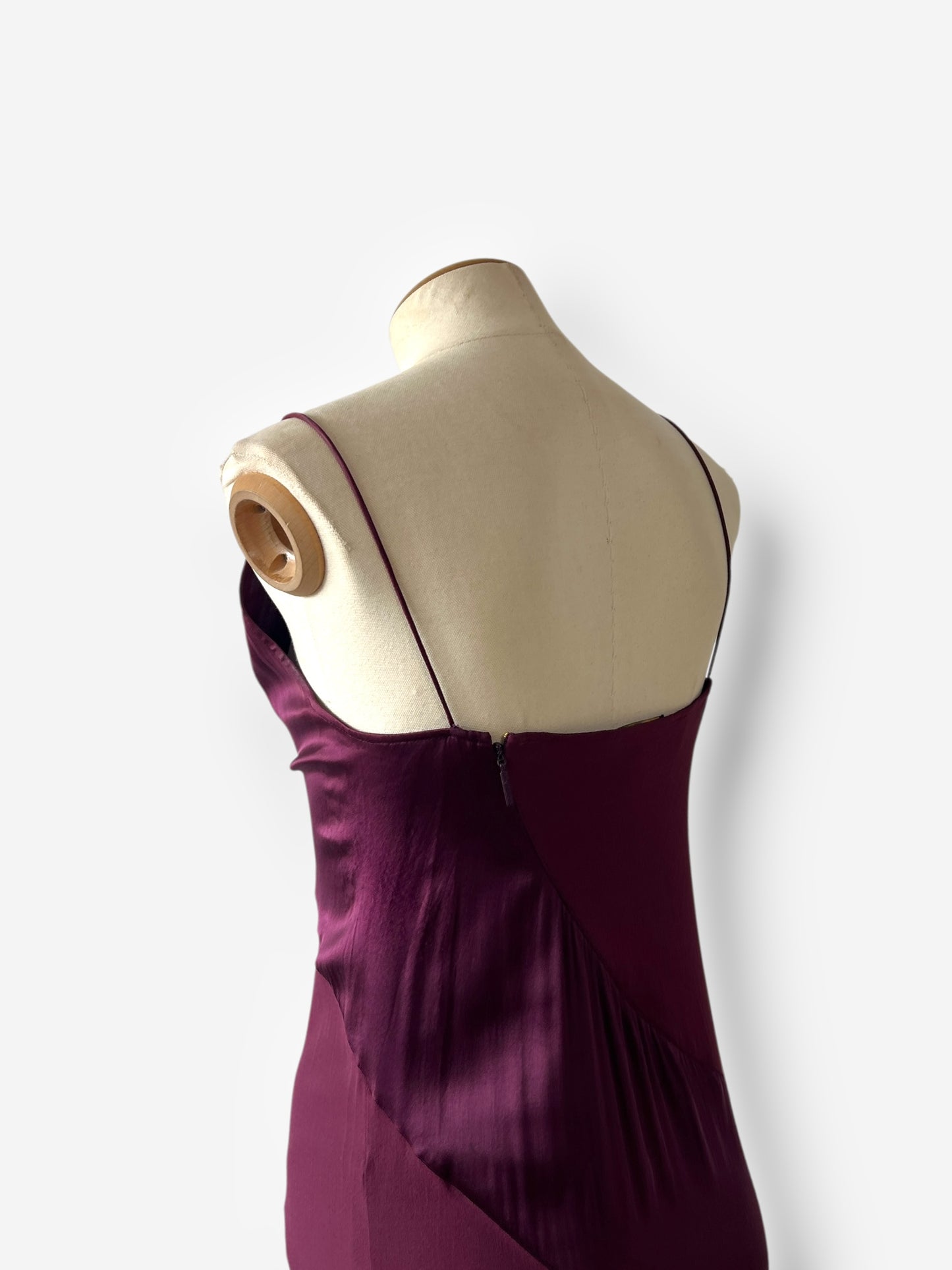 Roberto Cavalli F/W 2004 Burgundy Red Silk Maxi Evening Gown