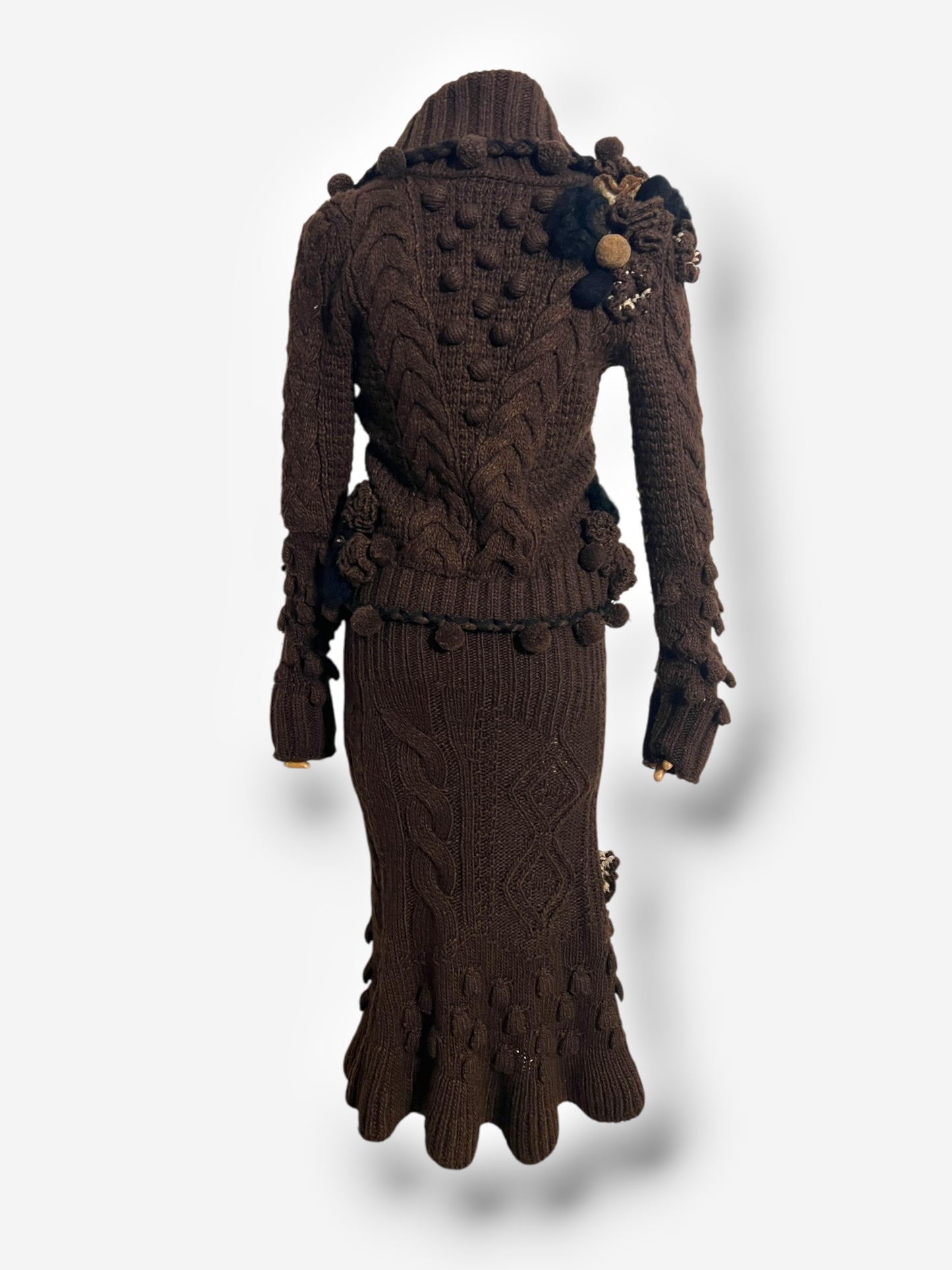 Alexander McQueen Wool and Alpaca Appliqué Knit Ensemble, Fall/Winter 2005