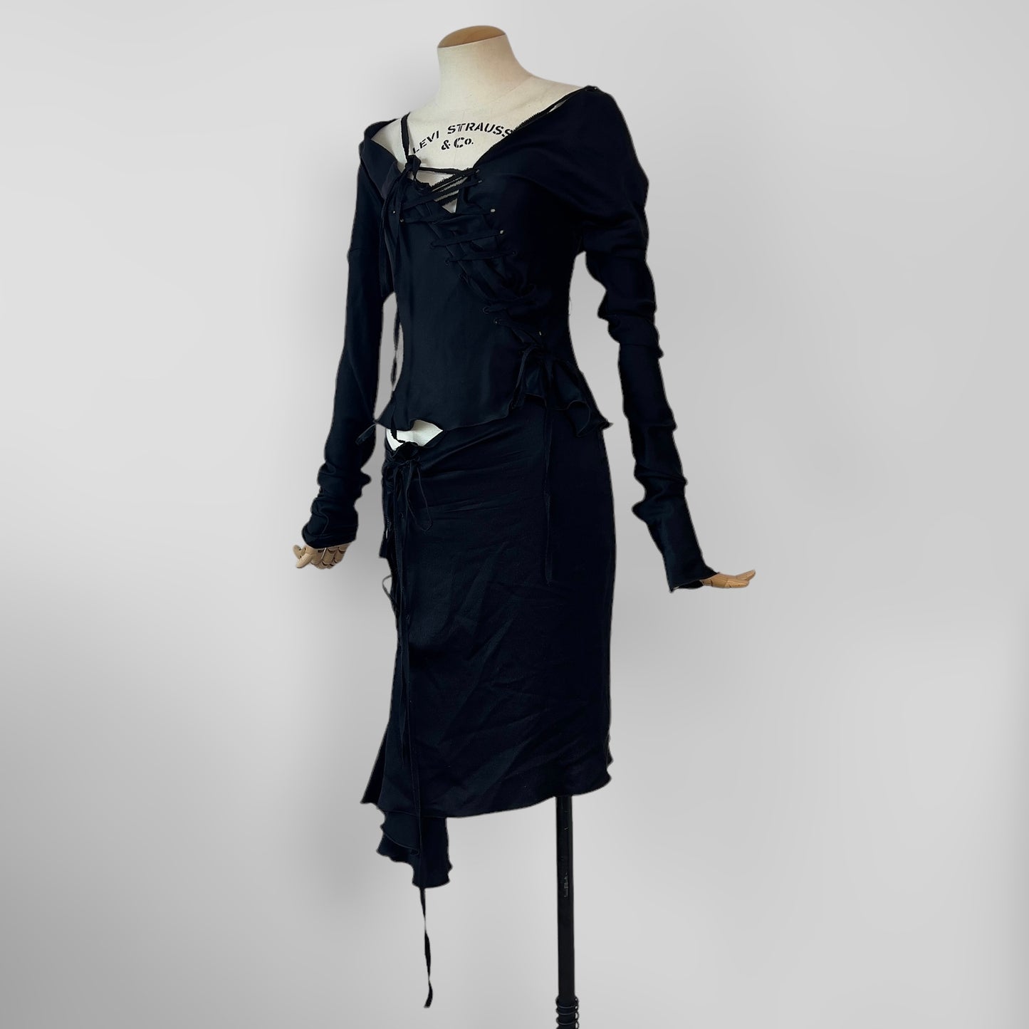 2002 Gucci silk lace up two piece