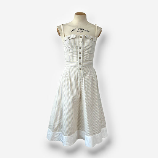 D&G, Striped Cotton Midi Dress, Mid to Late 2000s