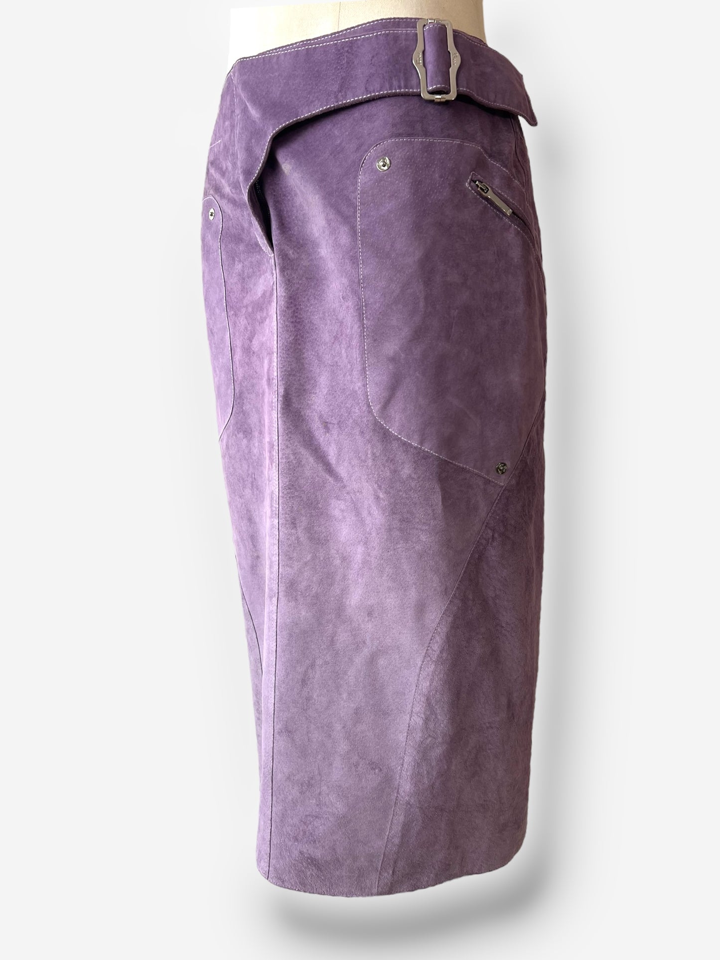 Christian Dior F/W 2003 Lilac Suede Biker Ensemble