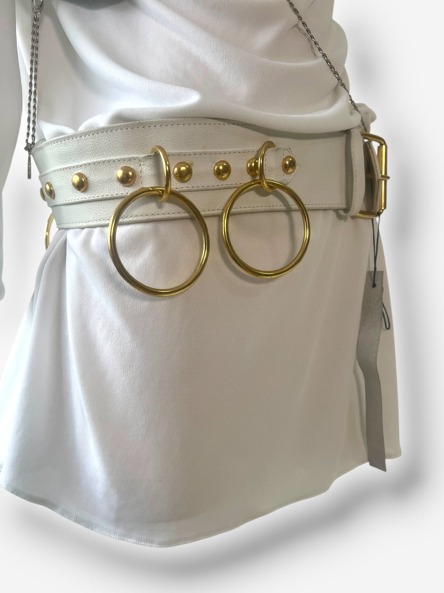 Dolce & Gabbana Spring/Summer 2003 Runway Look 2 – White Mini Dress with Denim Insert