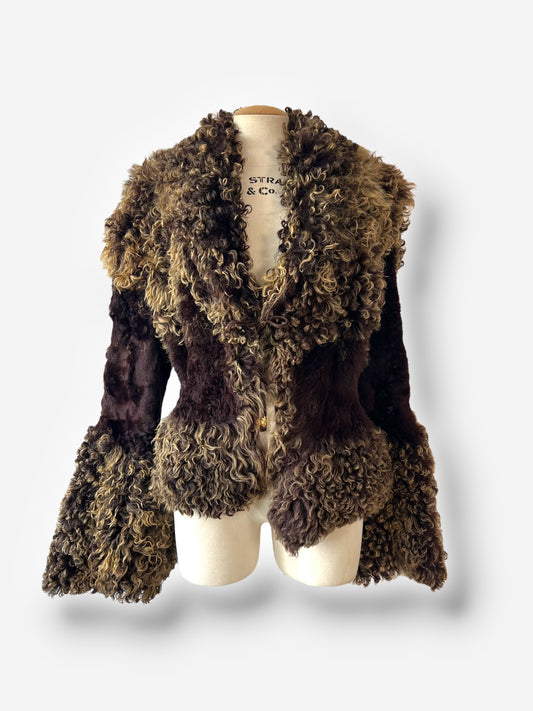 Roberto Cavalli Brown Mongolian Lamb Fur Jacket, Fall/Winter 1999