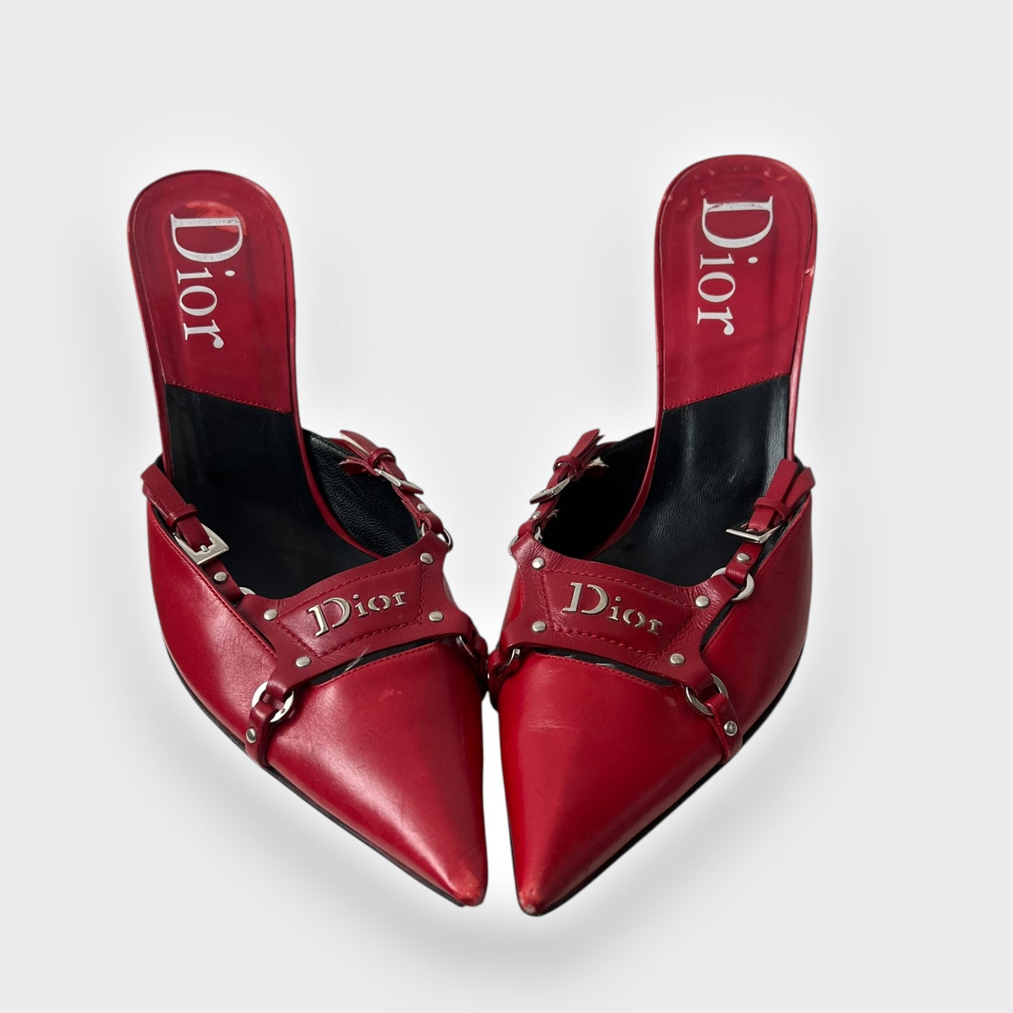 Dior by John Galliano Red Leather Bondage Heels, Fall/Winter 2003