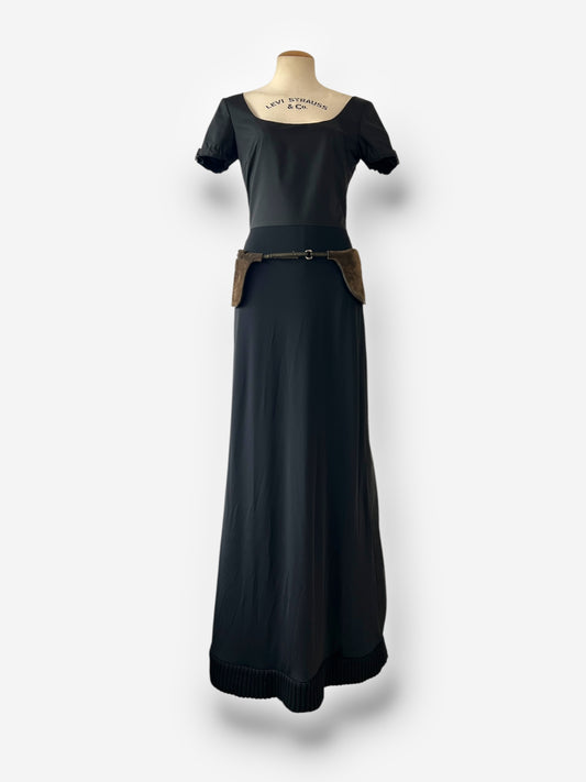 Miu Miu F/W 1999 Black Nylon and Scuba Runway Gown