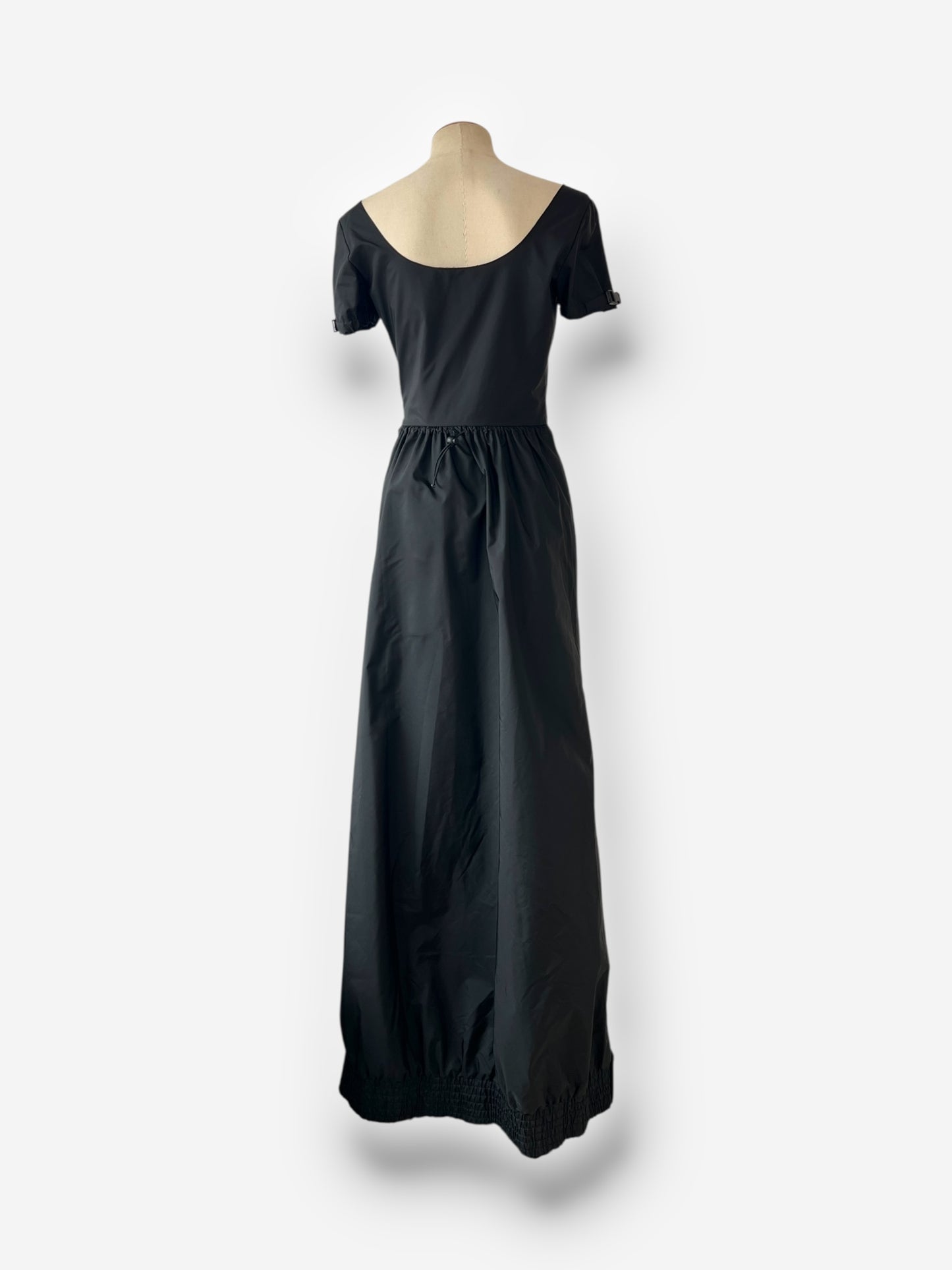 Miu Miu F/W 1999 Black Nylon and Scuba Runway Gown